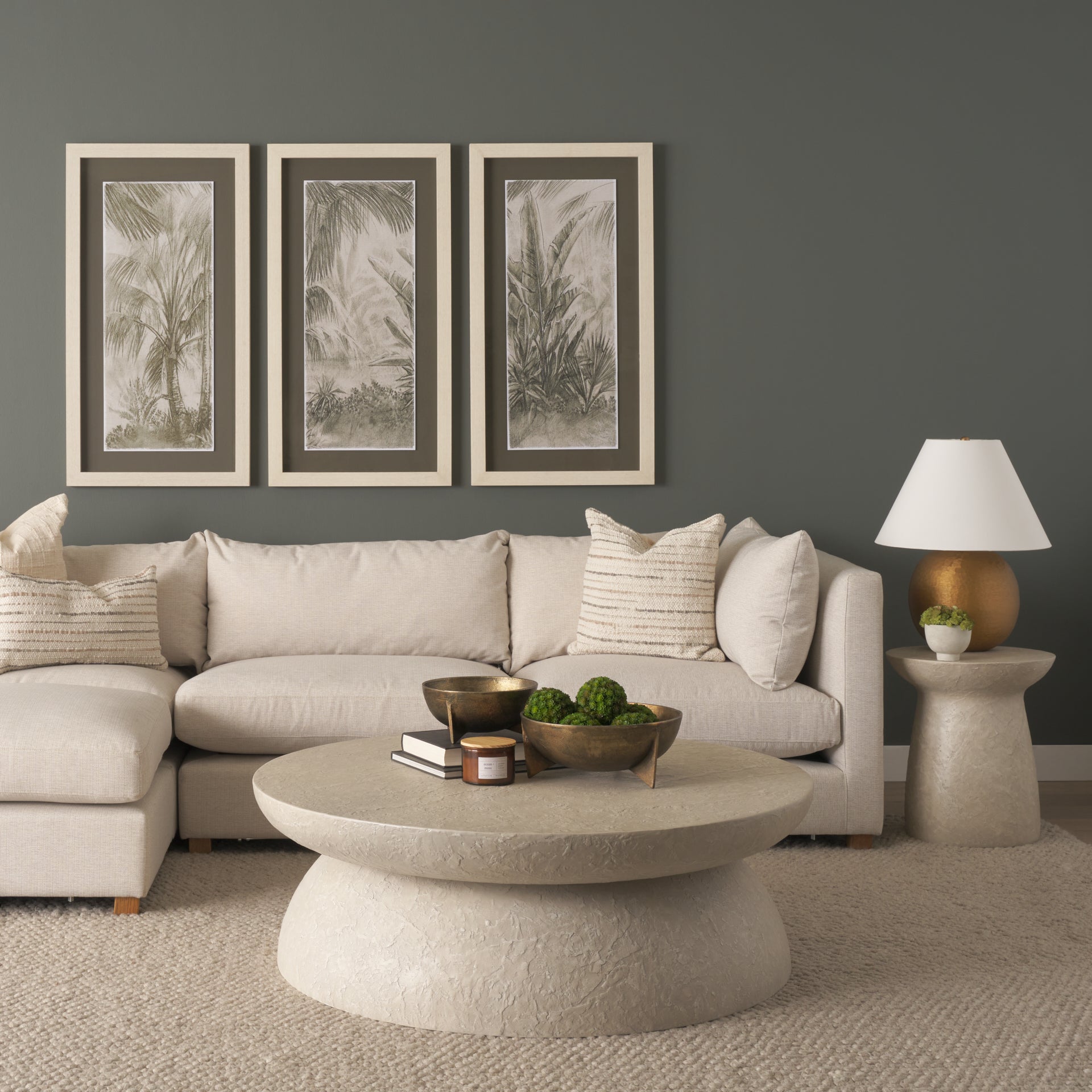 Mesa 48" Round Stone Finish Coffee Table - Central Designs