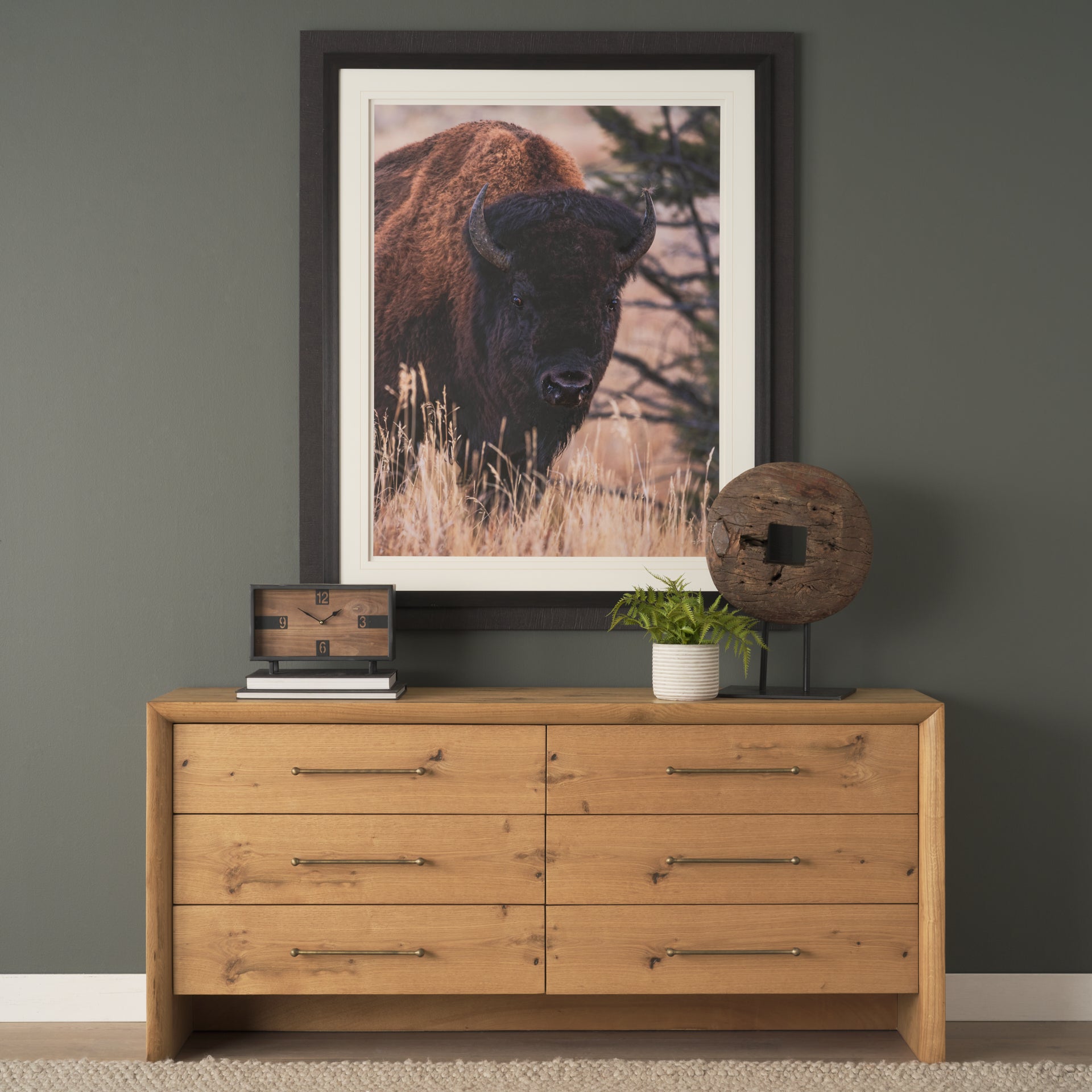 Belford 6 - Drawer Light Brown Oak Wood Dresser - Central Designs