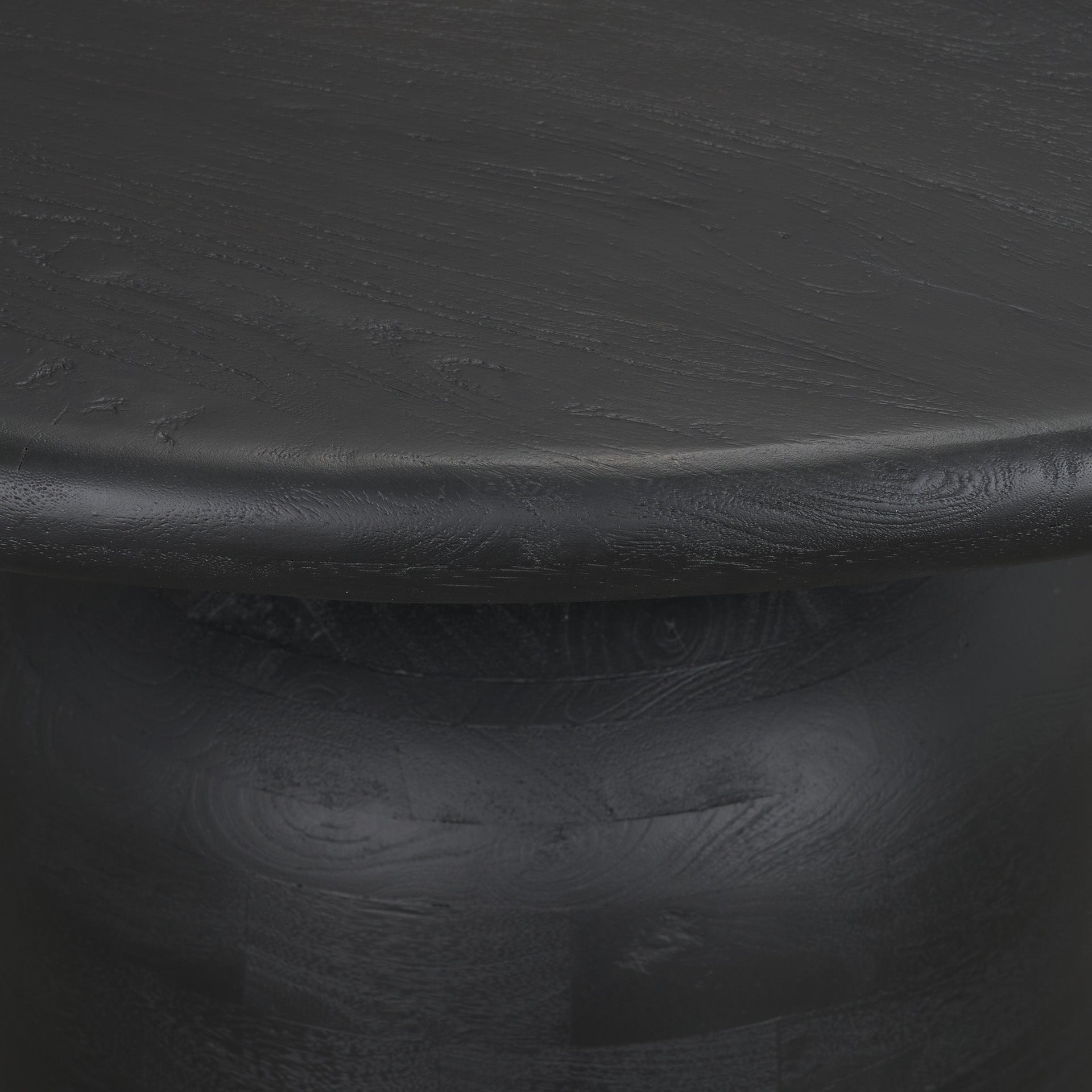 Atlas 60" Black Wood Stacked Pedestal Base Round Dining Table - Central Designs