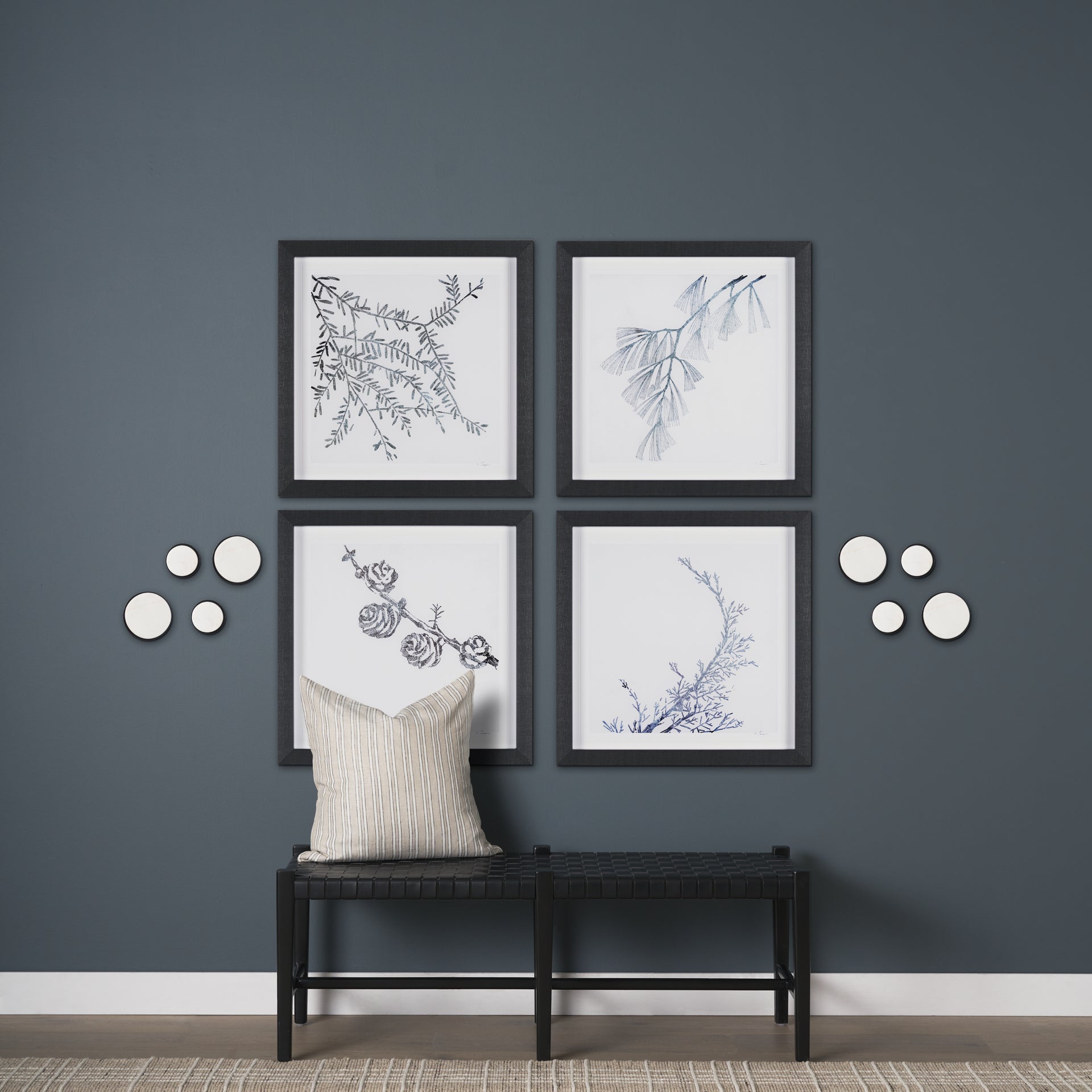 Sophia 5.0 L x 5.0 W x 3.0 H White Marble Set of 2 Wall Hooks - Central Designs