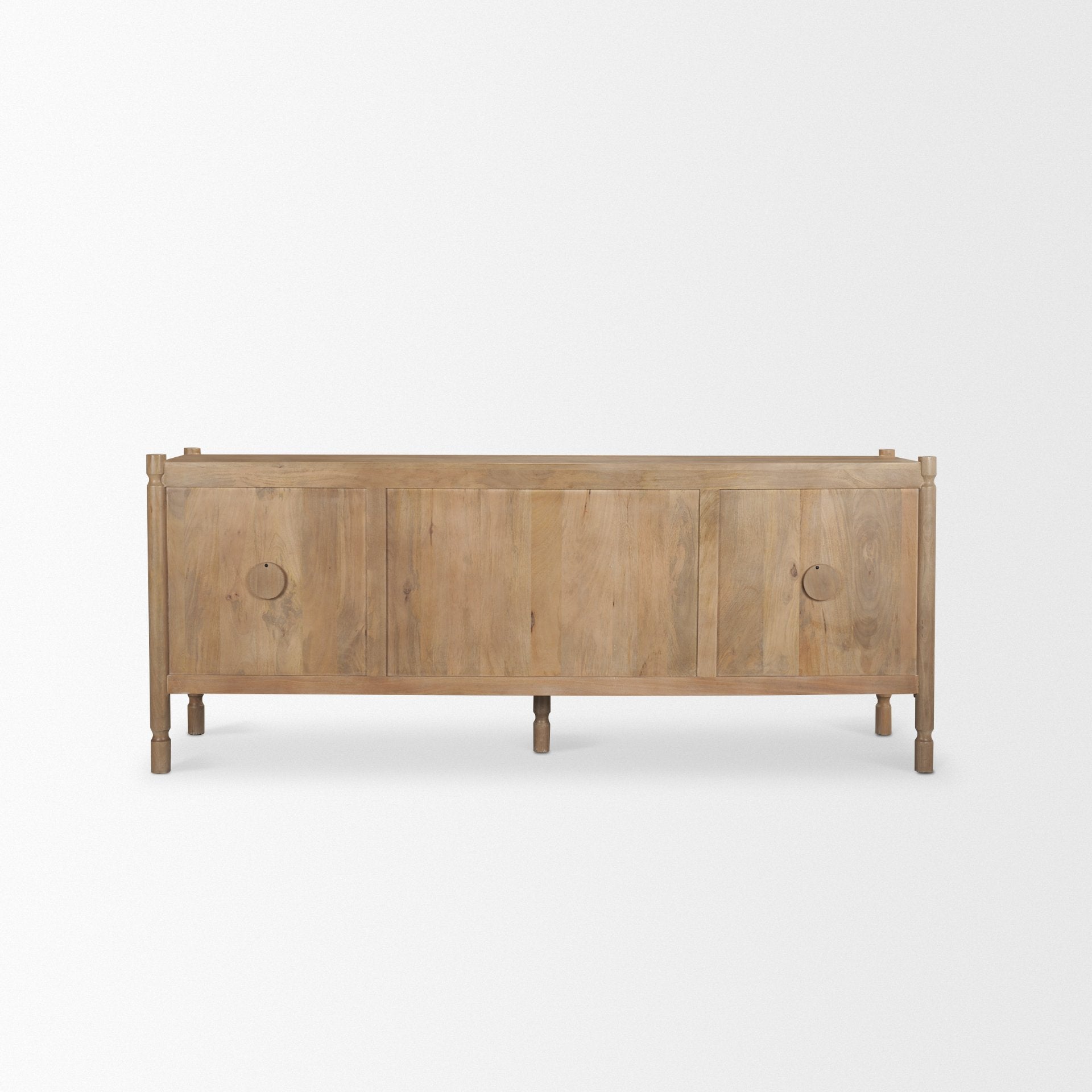 Phil Light Brown Wood 2 Door 3 Drawer Closed Sideboard - Central Designs