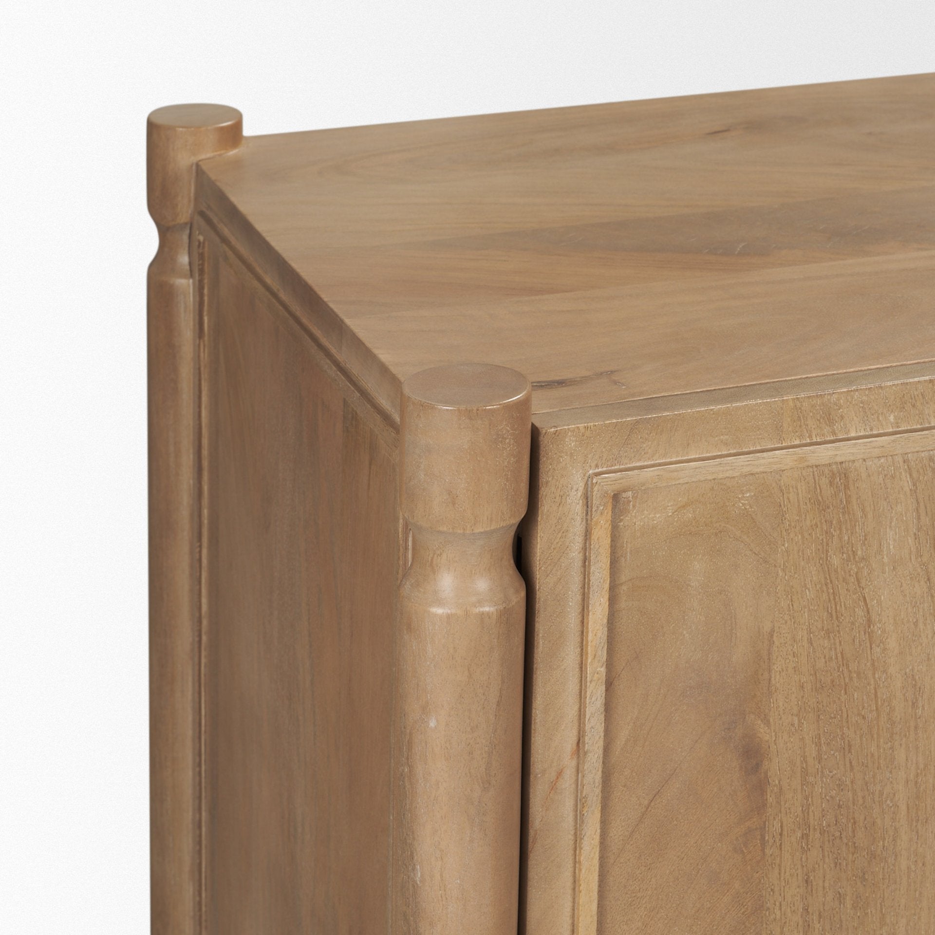 Phil Light Brown Wood 2 Door 3 Drawer Closed Sideboard - Central Designs