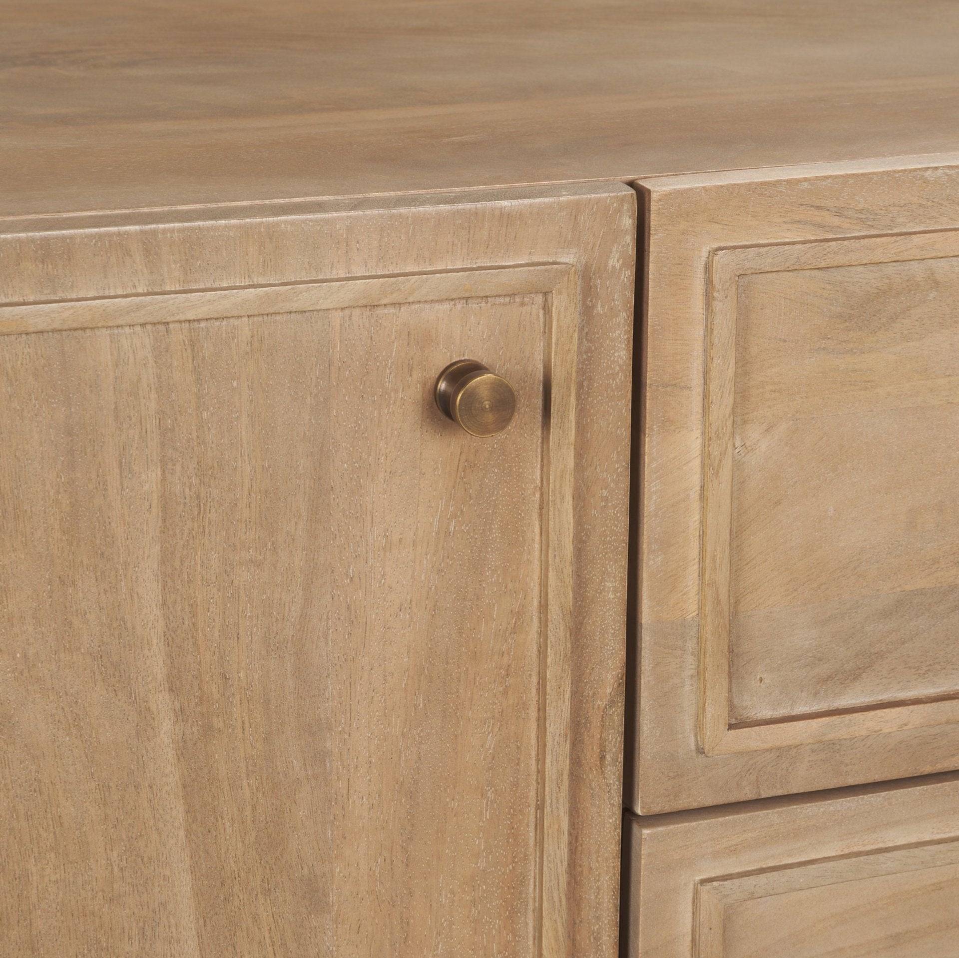 Phil Light Brown Wood 2 Door 3 Drawer Closed Sideboard - Central Designs