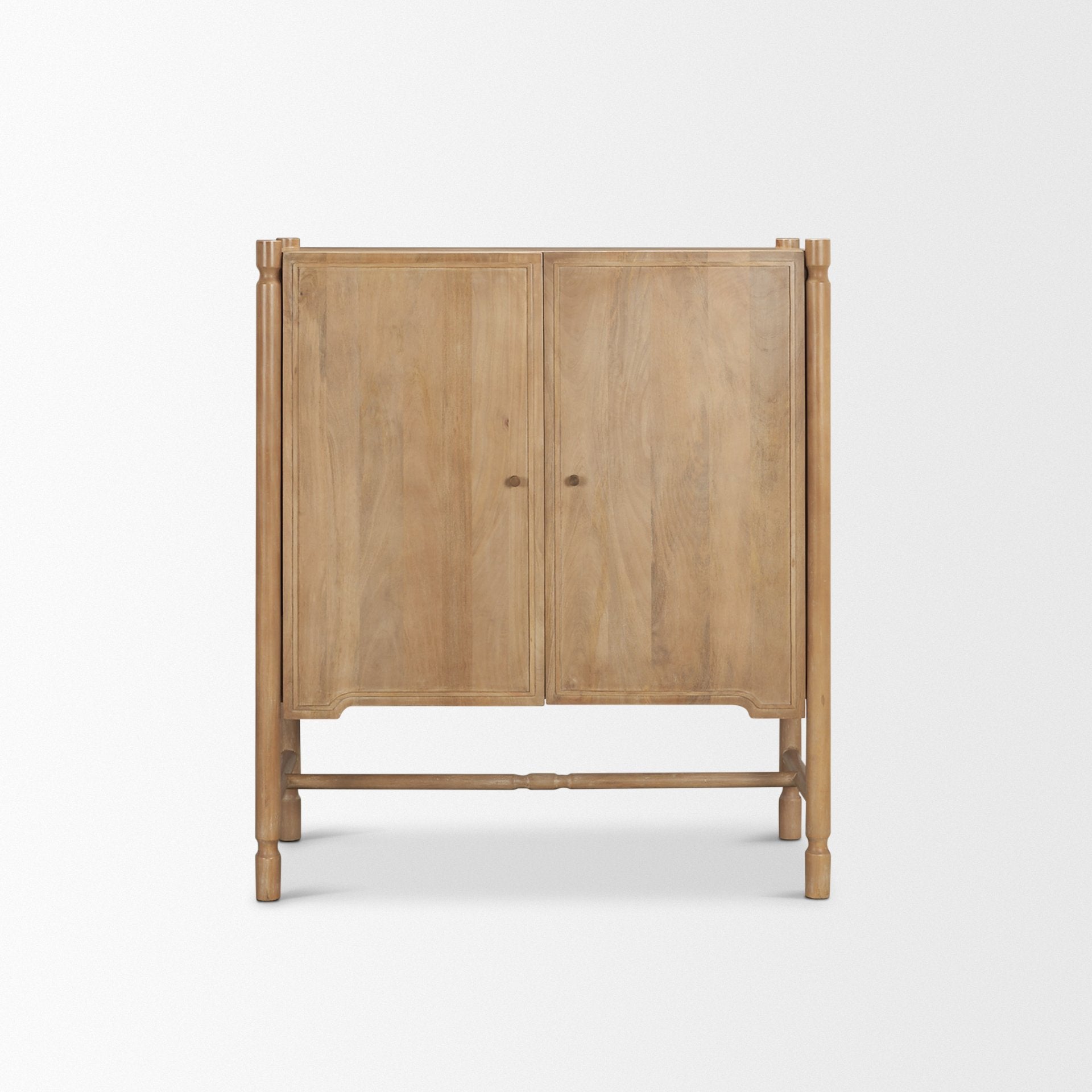 Phil Light Brown Wood 2 Door Bar Cabinet - Central Designs