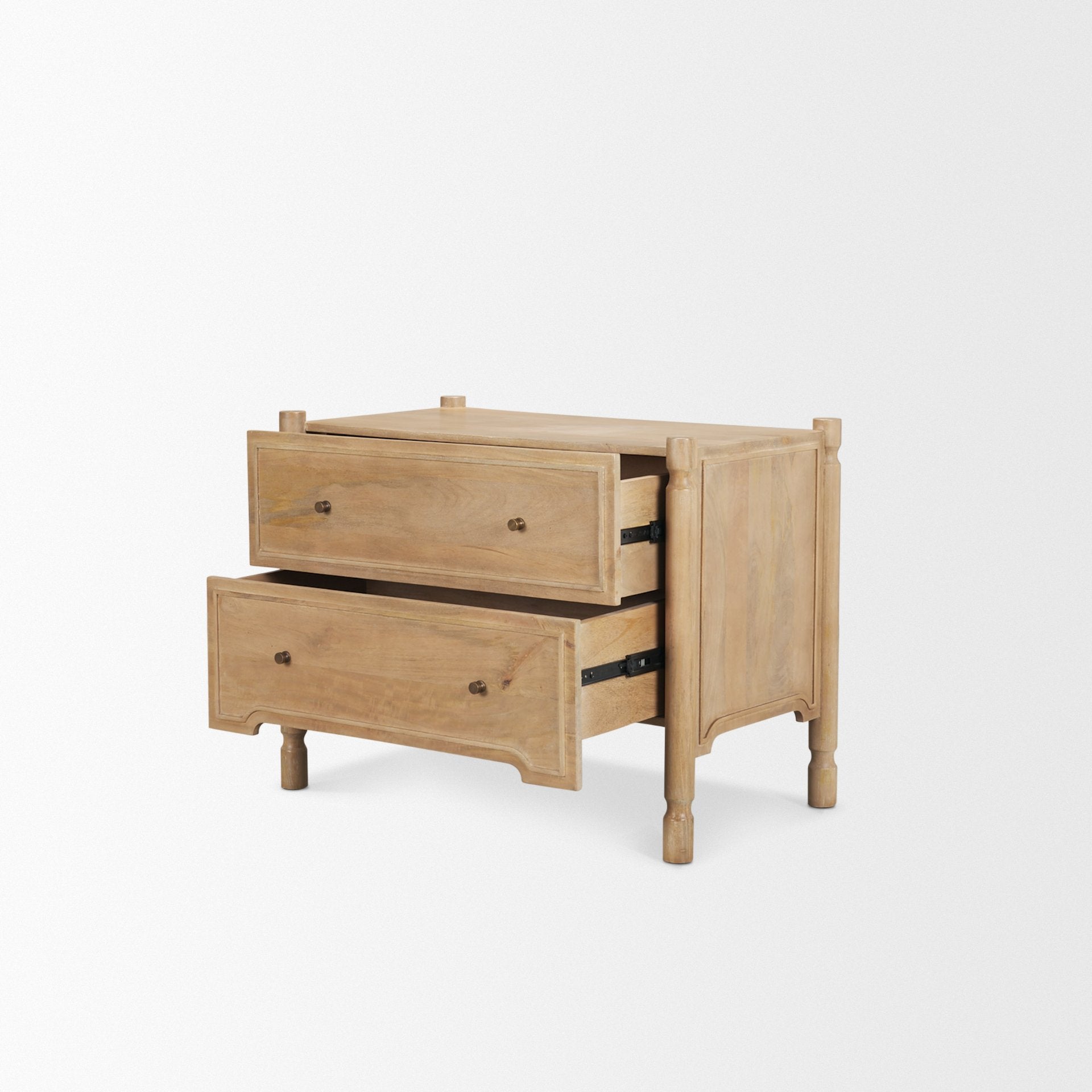 Phil Light Brown Wood 2 Drawer Accent Cabinet - Central Designs