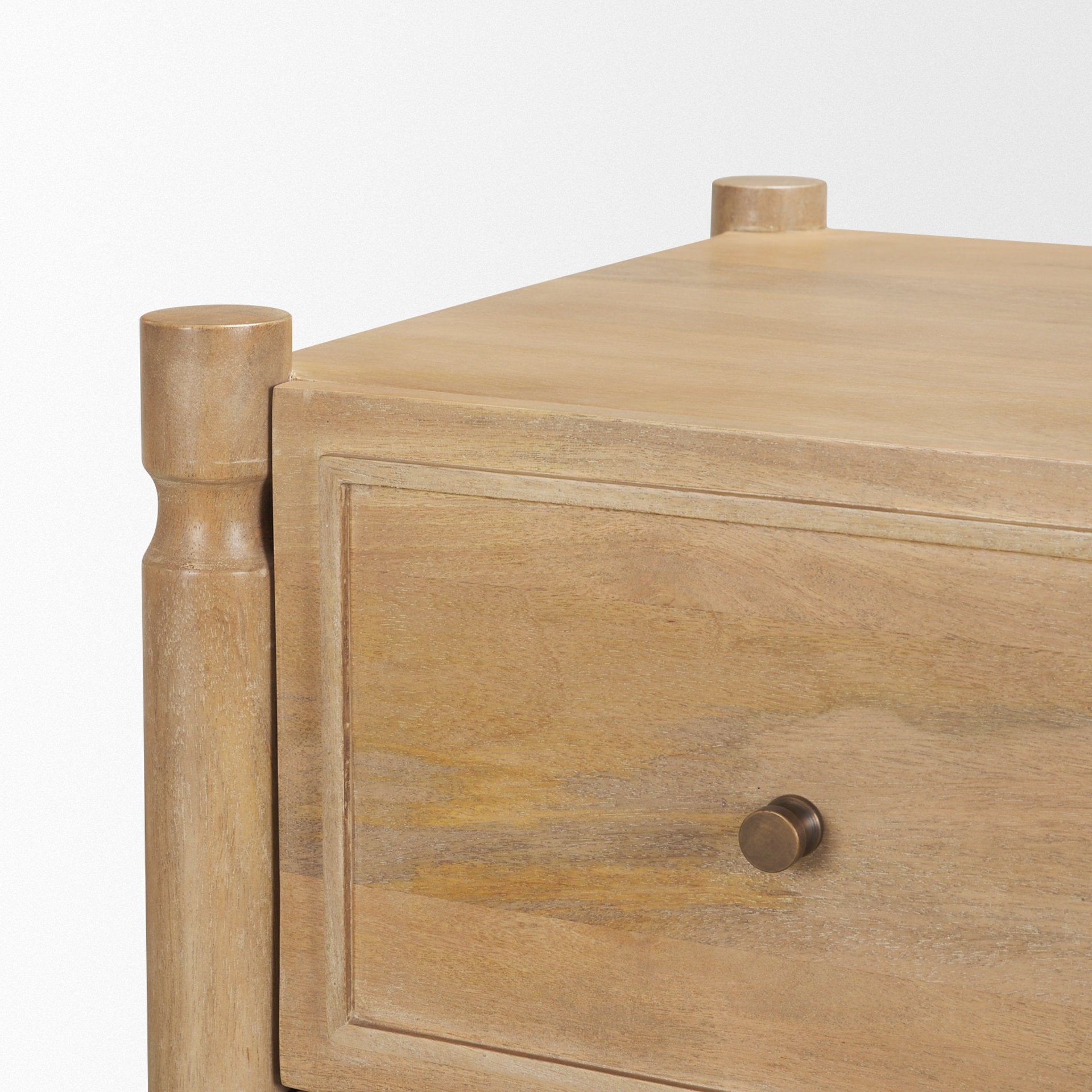 Phil Light Brown Wood 2 Drawer Accent Cabinet - Central Designs