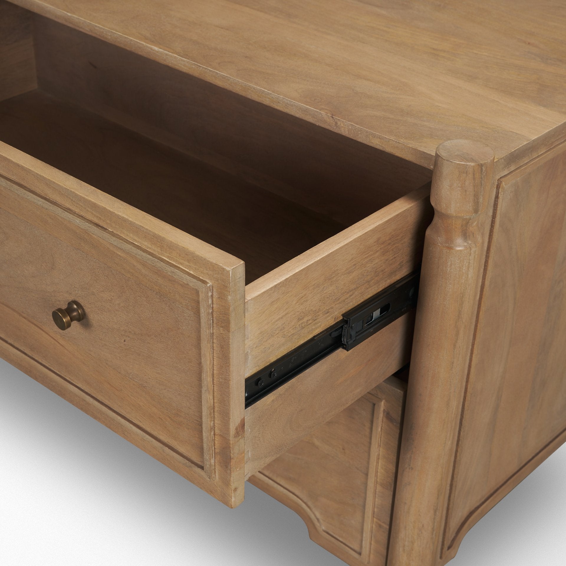 Phil Light Brown Wood 2 Drawer Accent Cabinet - Central Designs