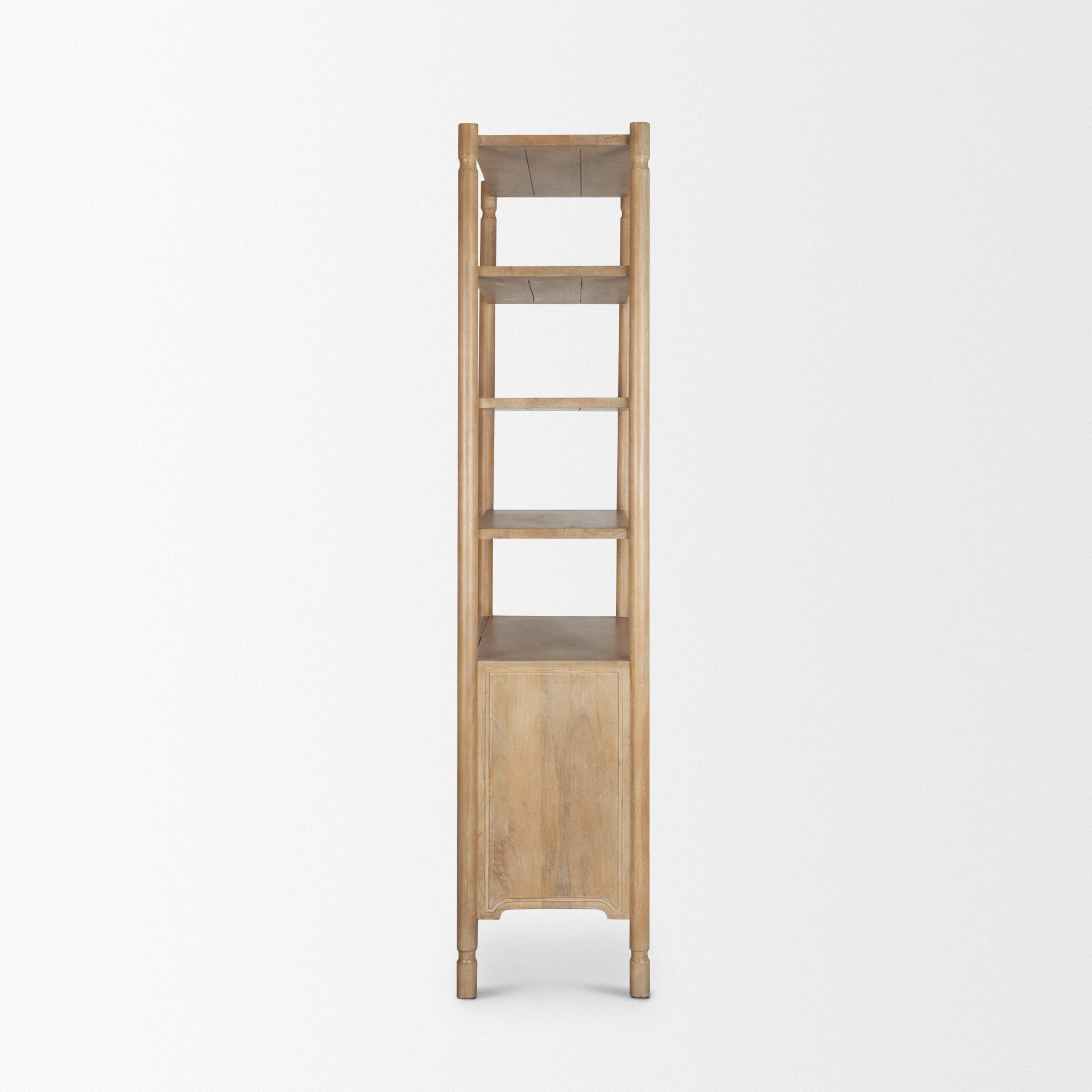 Phil Light Brown Wood 2 Door 3 Shelves Open Shelving Unit - Central Designs