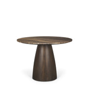 Allyson 42" Round Dark Brown w/ Cappuccino Marble Pedestal Dining Table