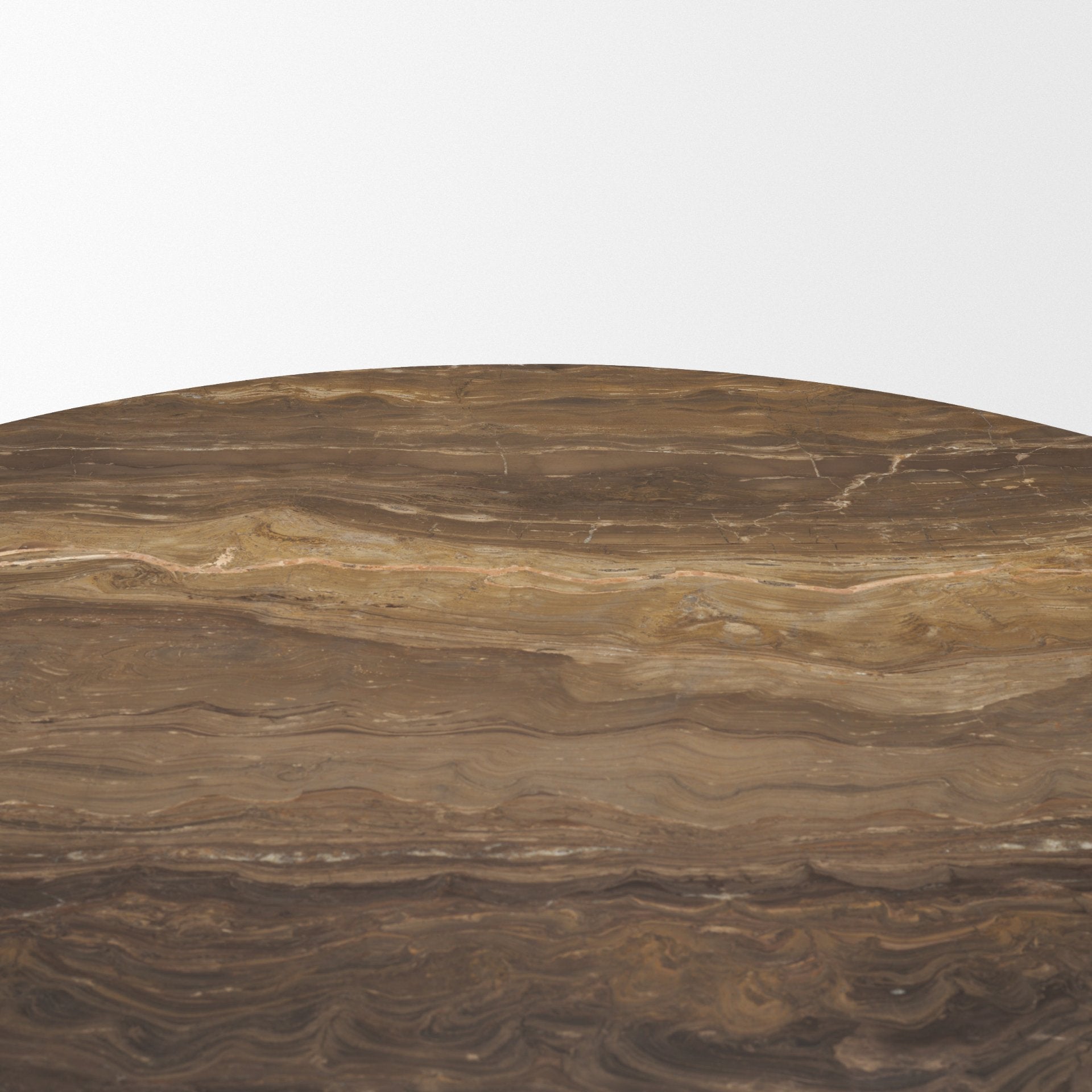 Allyson 42" Round Dark Brown w/ Cappuccino Marble Pedestal Dining Table