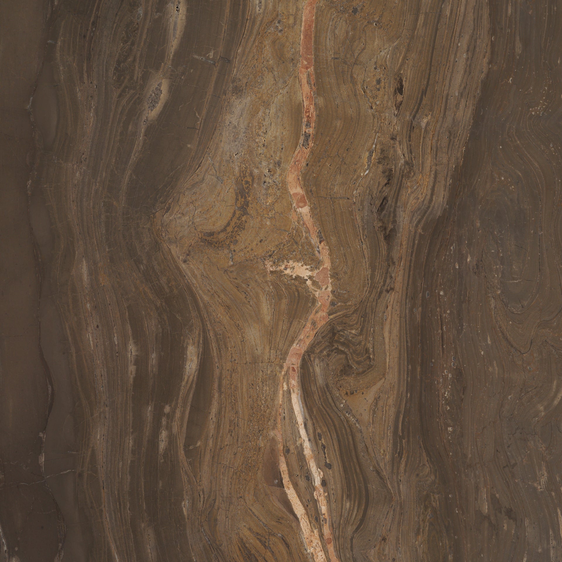 Allyson 42" Round Dark Brown w/ Cappuccino Marble Pedestal Dining Table