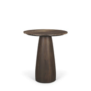 Allyson 32" Round Dark Brown wood w/ Cappuccino Marble Top Bistro Table - Central Designs
