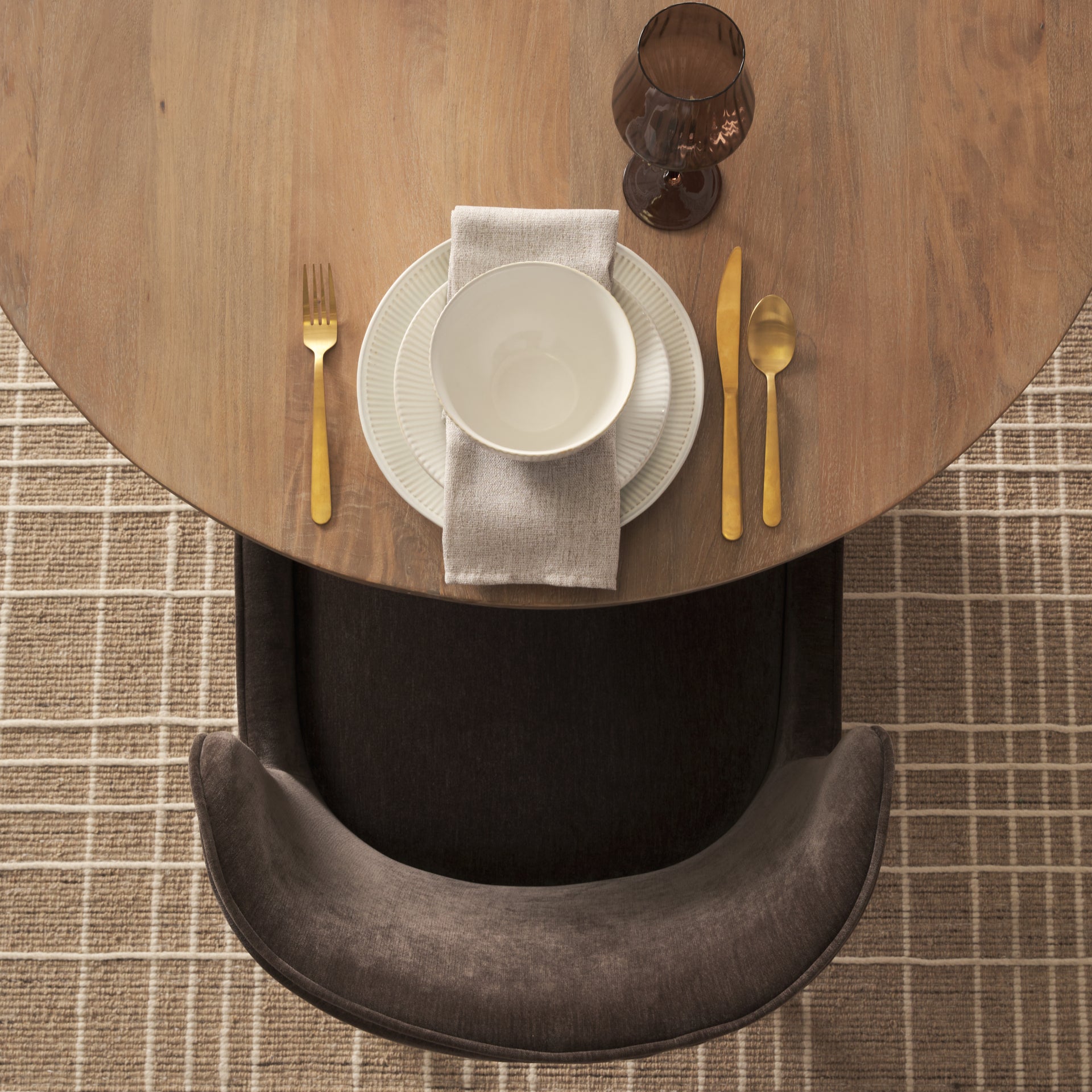 Isla Oval Dining Table w/Light Brown Wood Top & Arched Legs - Central Designs