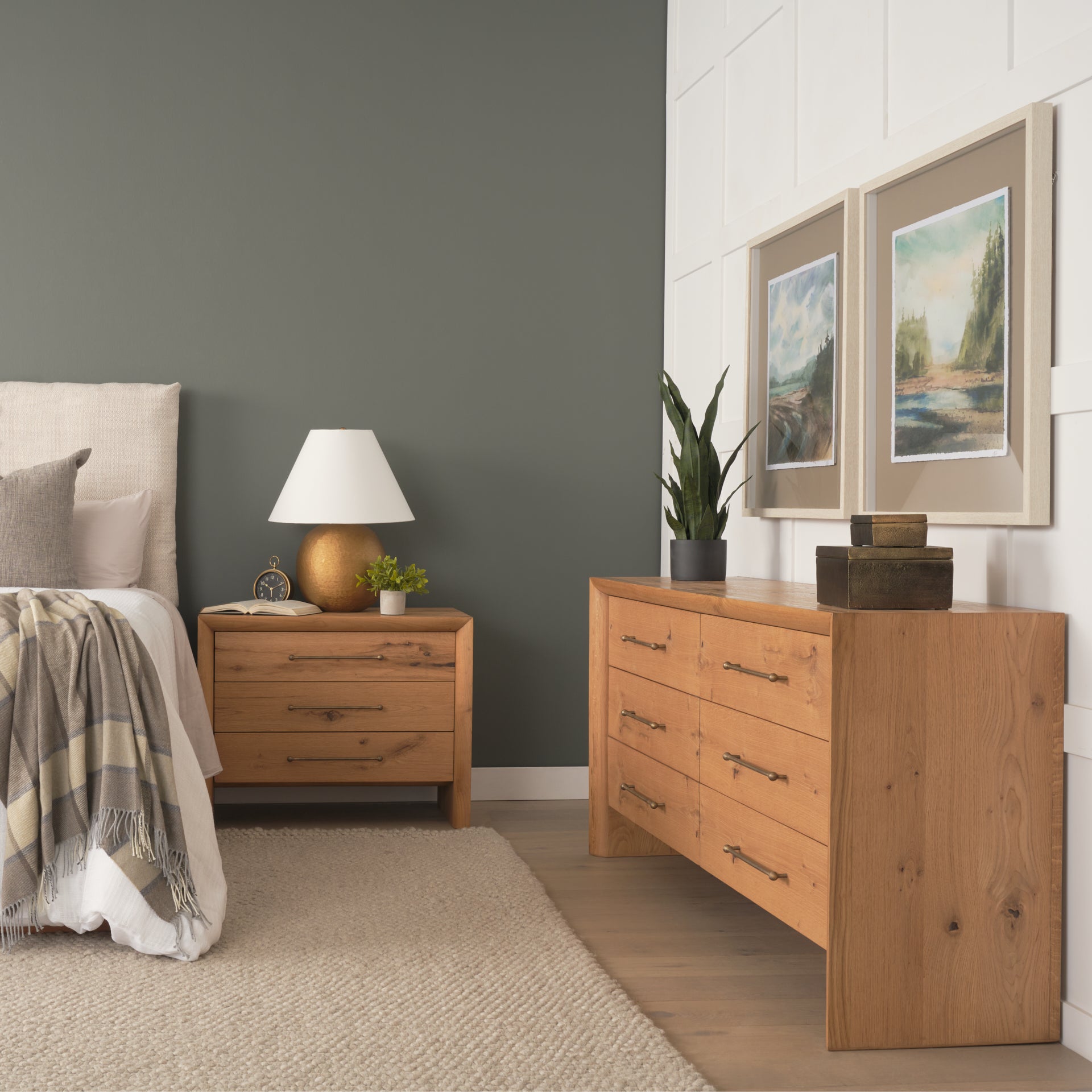 Belford 6 - Drawer Light Brown Oak Wood Dresser - Central Designs