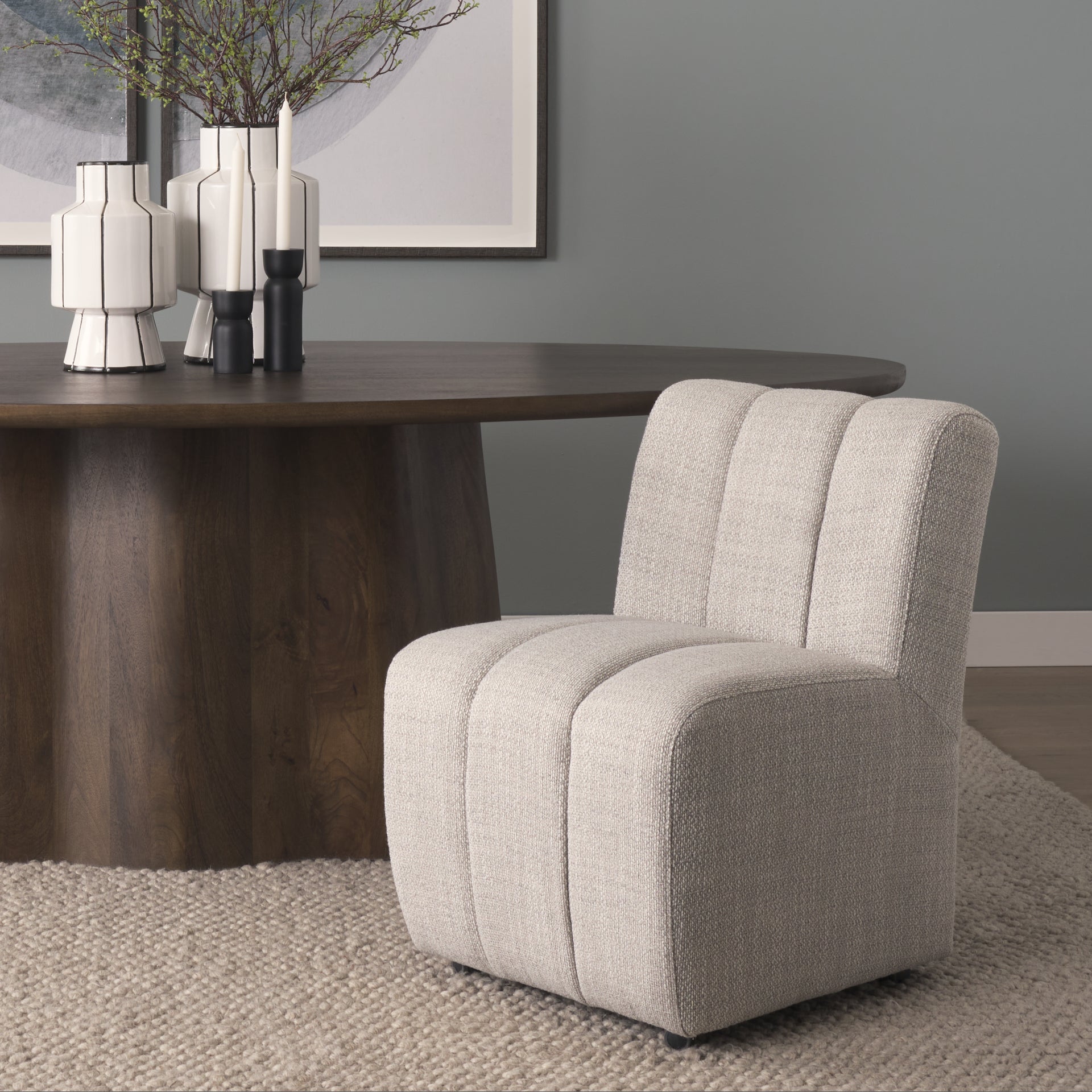 Wilkins Gray Performance Fabric Upholstered Dining Chair - Central Designs