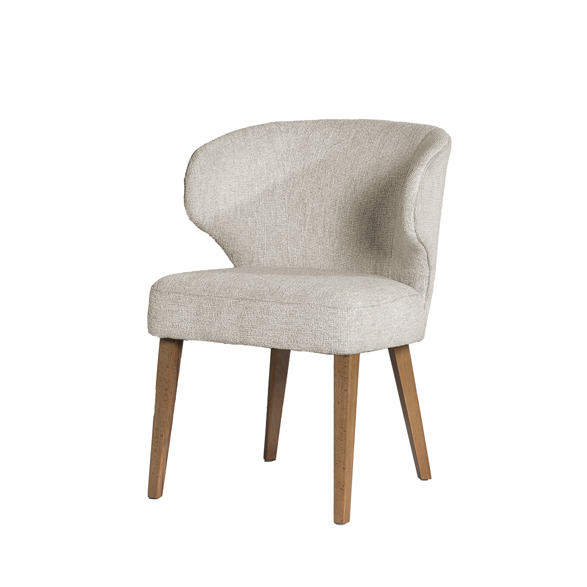 Niles 22.5L x 24.5W x 32H Cream Fabric Seat W/ Med Brown Wooden Legs Wingback Dining Chair (G520 - 4A) - Central Designs