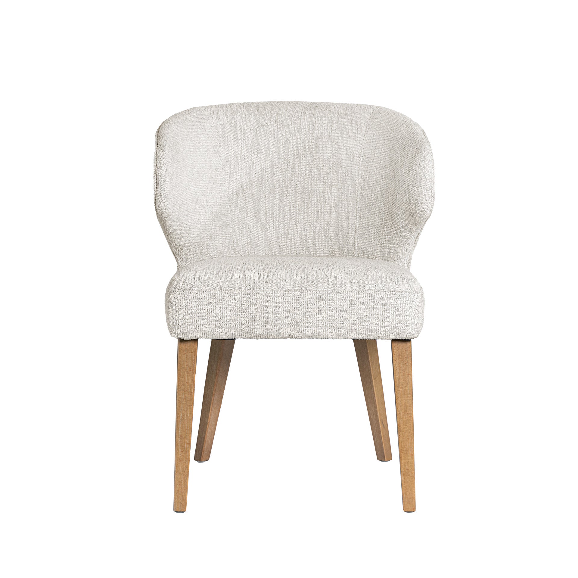 Niles 22.5L x 24.5W x 32H Cream Fabric Seat W/ Med Brown Wooden Legs Wingback Dining Chair (G520 - 4A) - Central Designs