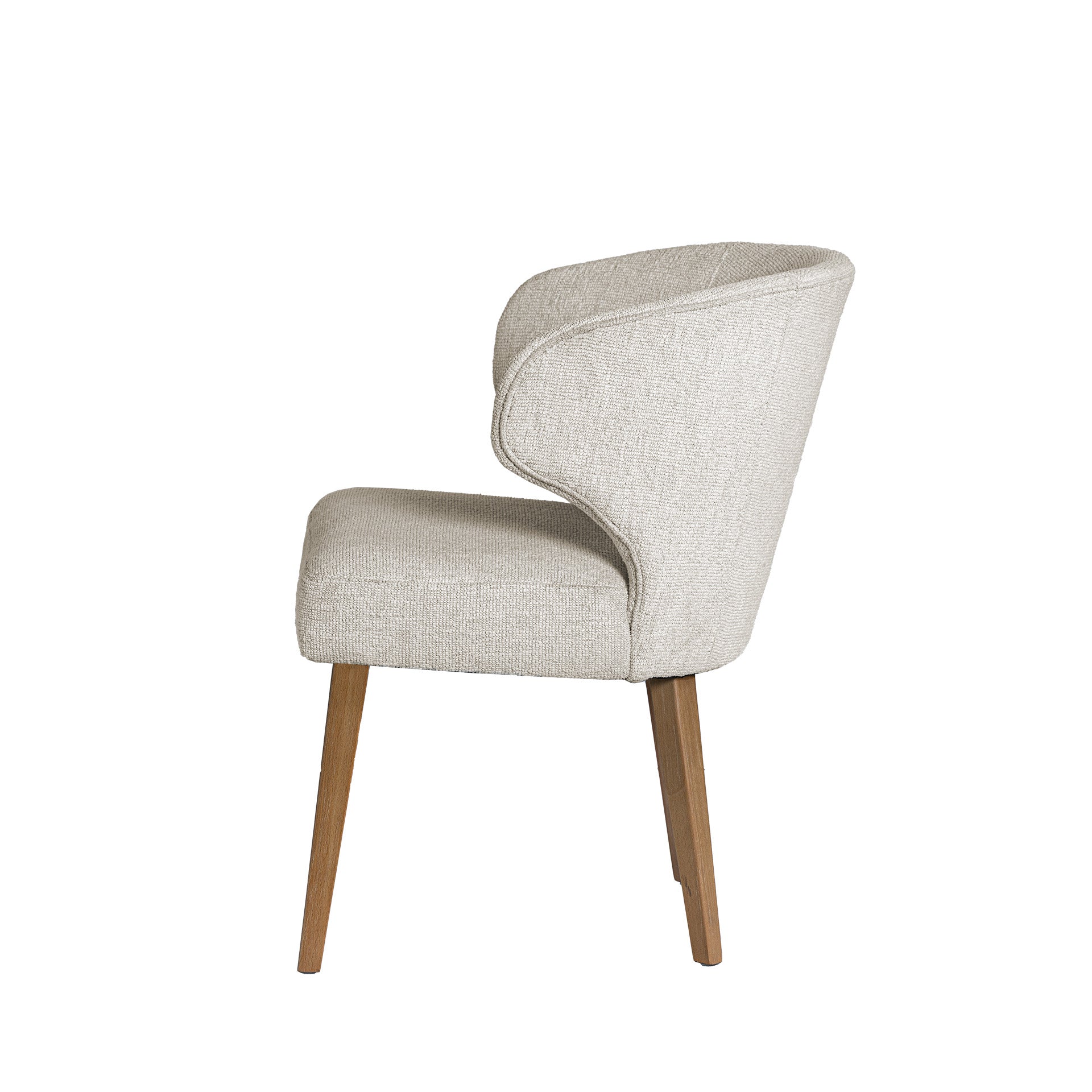 Niles 22.5L x 24.5W x 32H Cream Fabric Seat W/ Med Brown Wooden Legs Wingback Dining Chair (G520 - 4A) - Central Designs