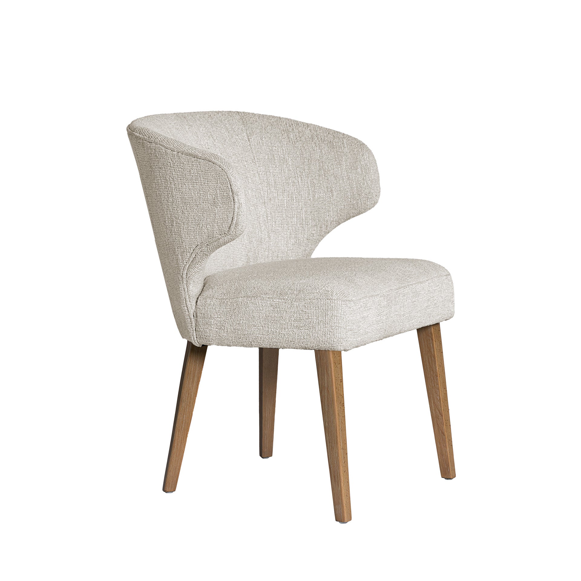 Niles 22.5L x 24.5W x 32H Cream Fabric Seat W/ Med Brown Wooden Legs Wingback Dining Chair (G520 - 4A) - Central Designs