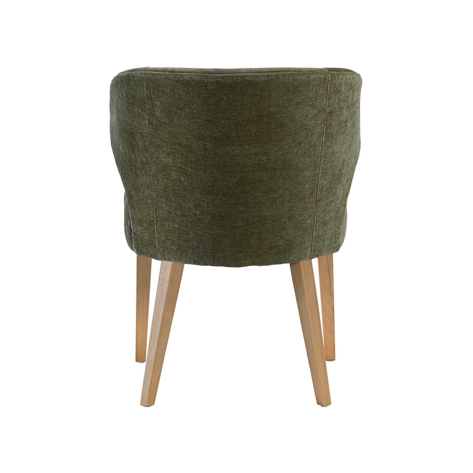 Niles 22.5L x 24.5W x 32H Moss Olive Fabric Seat W/ Mid Brown Wooden Legs Wingback Dining Chair - Central Designs