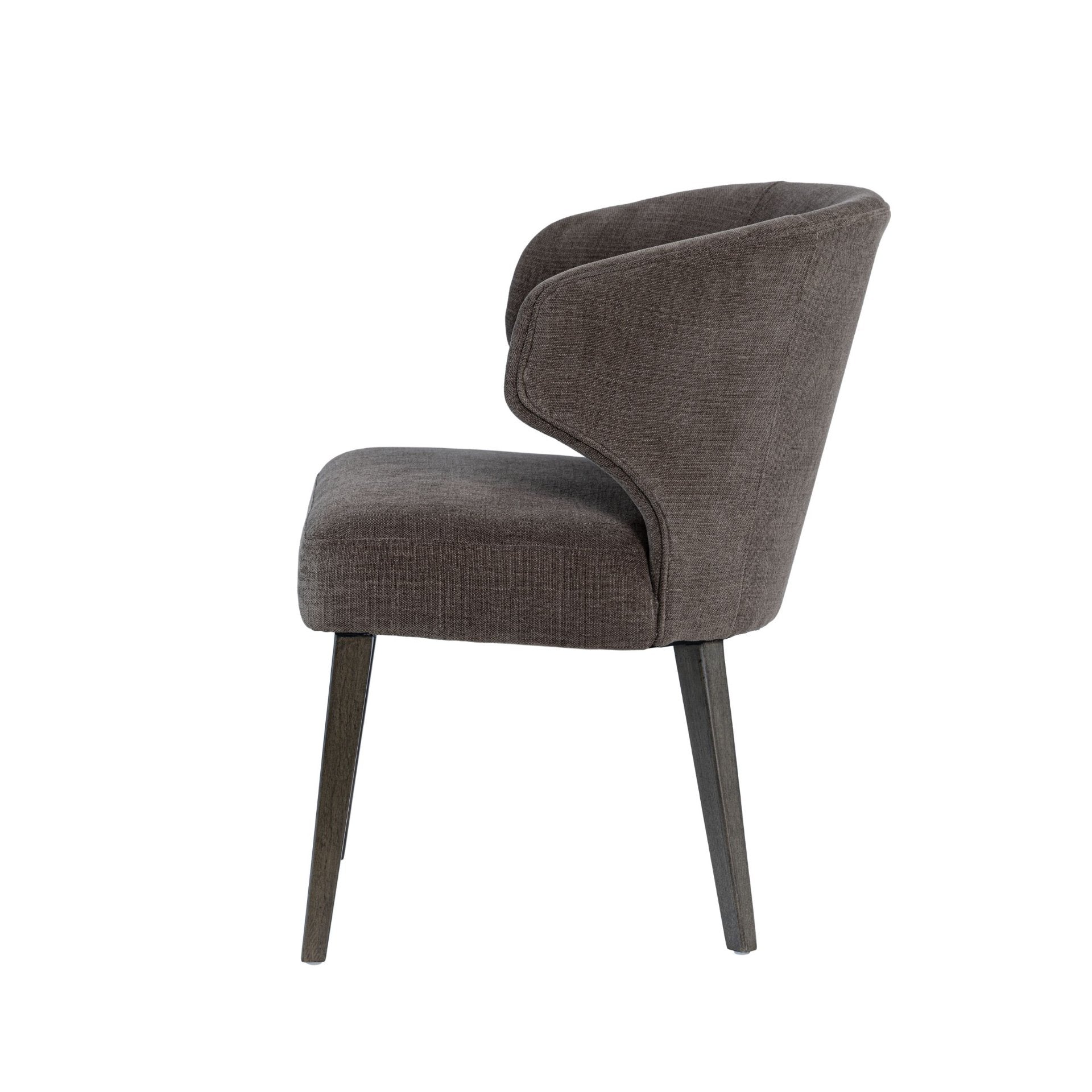 Niles 22.5L x 24.5W x 32H Fabric Seat W/ Dark Brown Wooden Legs Wingback Dining Chair (009 Mocca) - Central Designs