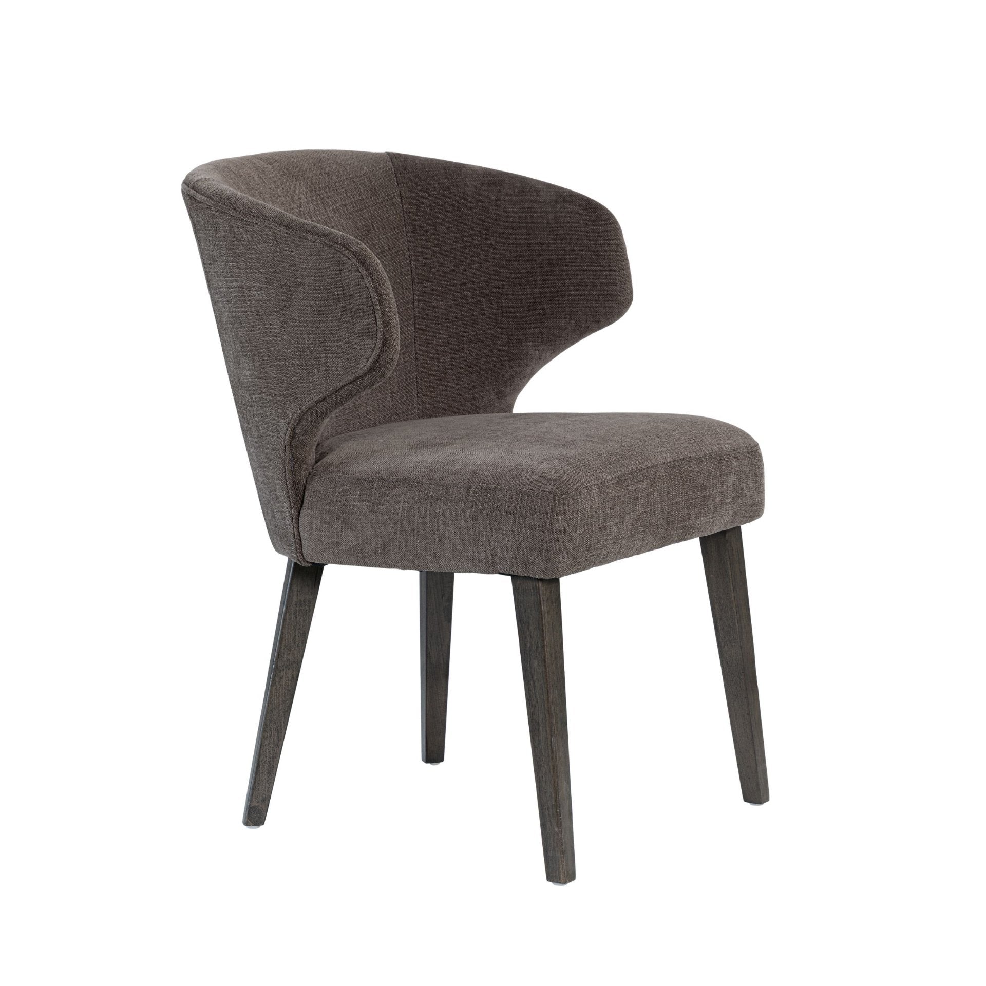 Niles 22.5L x 24.5W x 32H Fabric Seat W/ Dark Brown Wooden Legs Wingback Dining Chair (009 Mocca) - Central Designs