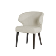 Niles 22.5L x 24.5W x 32H Cream Fabric Seat W/ Dark Brown Wooden Legs Wingback Dining Chair - Central Designs