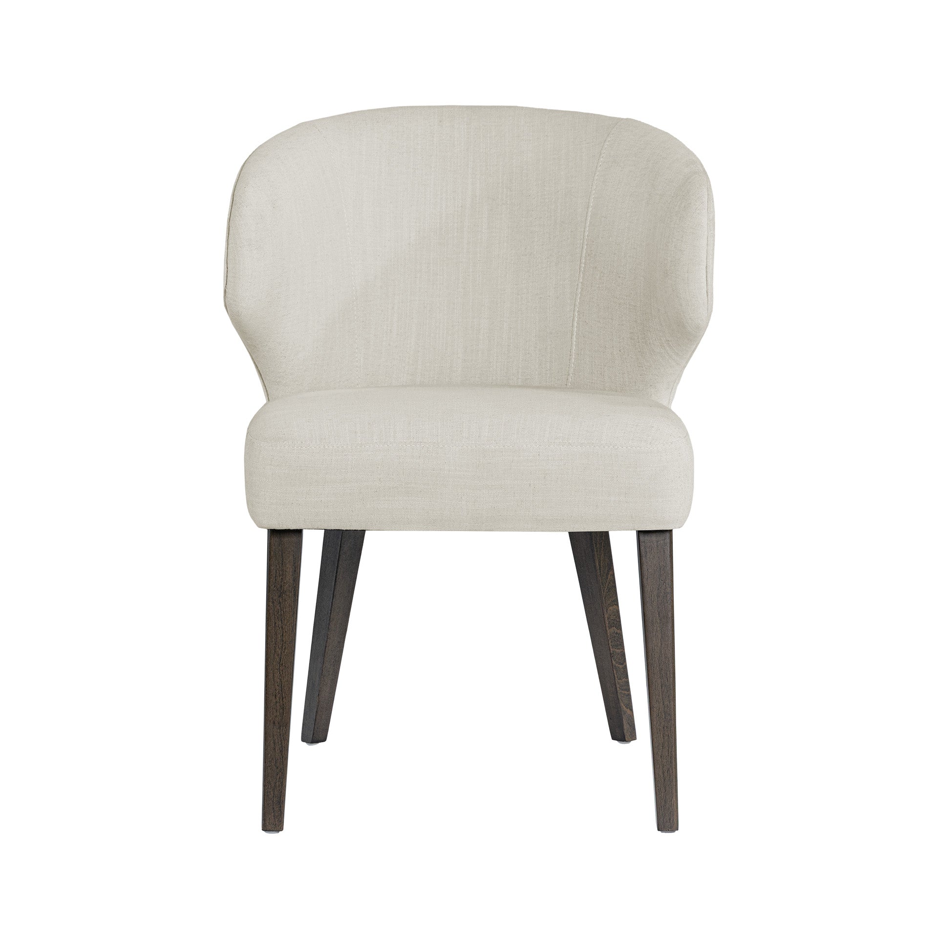 Niles 22.5L x 24.5W x 32H Cream Fabric Seat W/ Dark Brown Wooden Legs Wingback Dining Chair - Central Designs