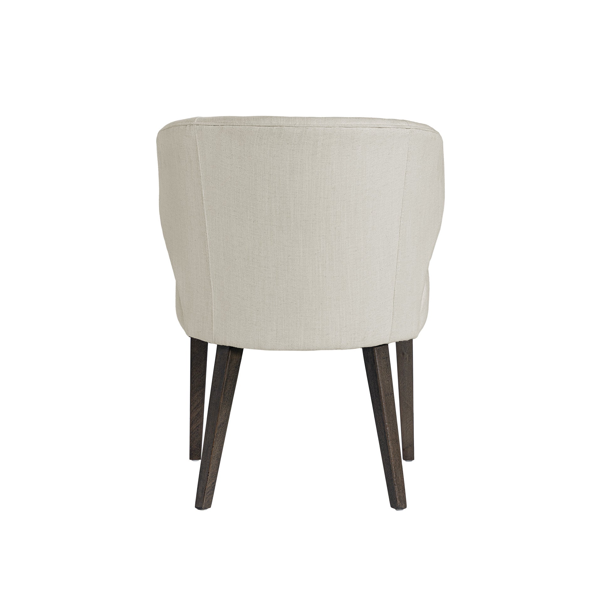 Niles 22.5L x 24.5W x 32H Cream Fabric Seat W/ Dark Brown Wooden Legs Wingback Dining Chair - Central Designs