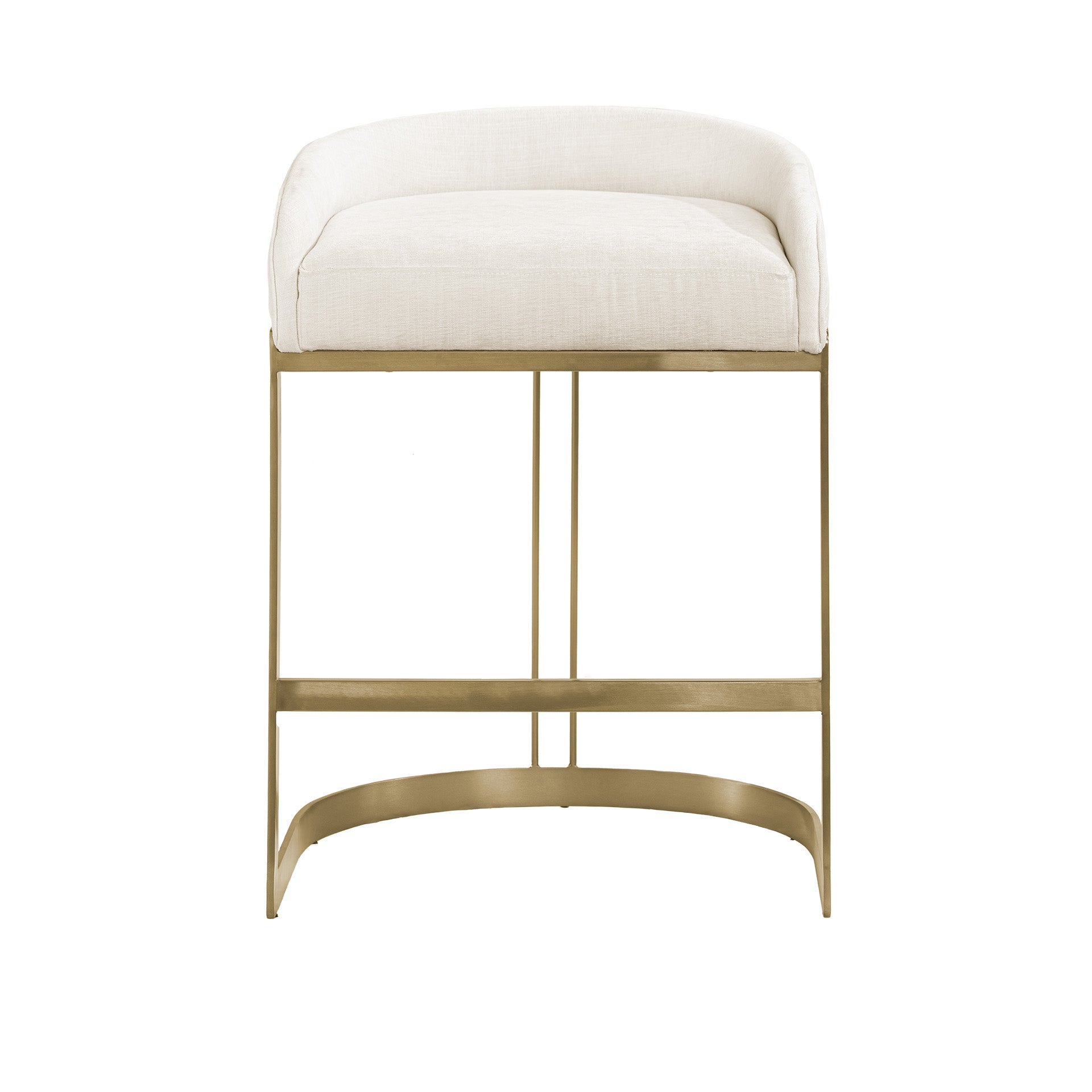 Hollyfield II Cream Fabric Seat W/ Gold Metal Base Counter Stool