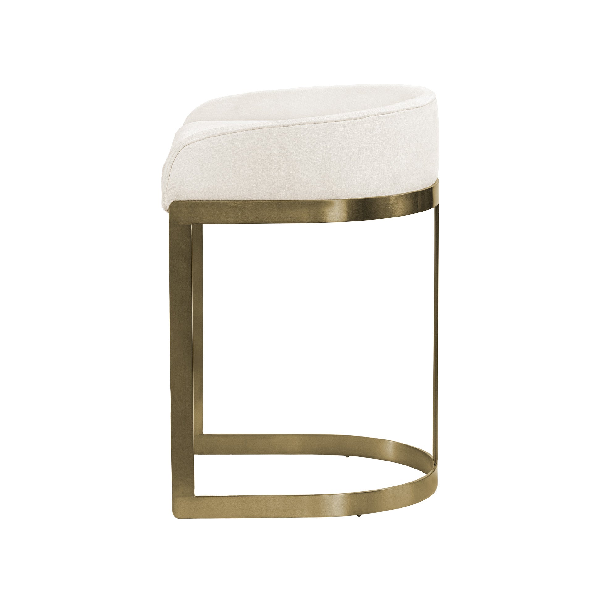 Hollyfield II Cream Fabric Seat W/ Gold Metal Base Counter Stool