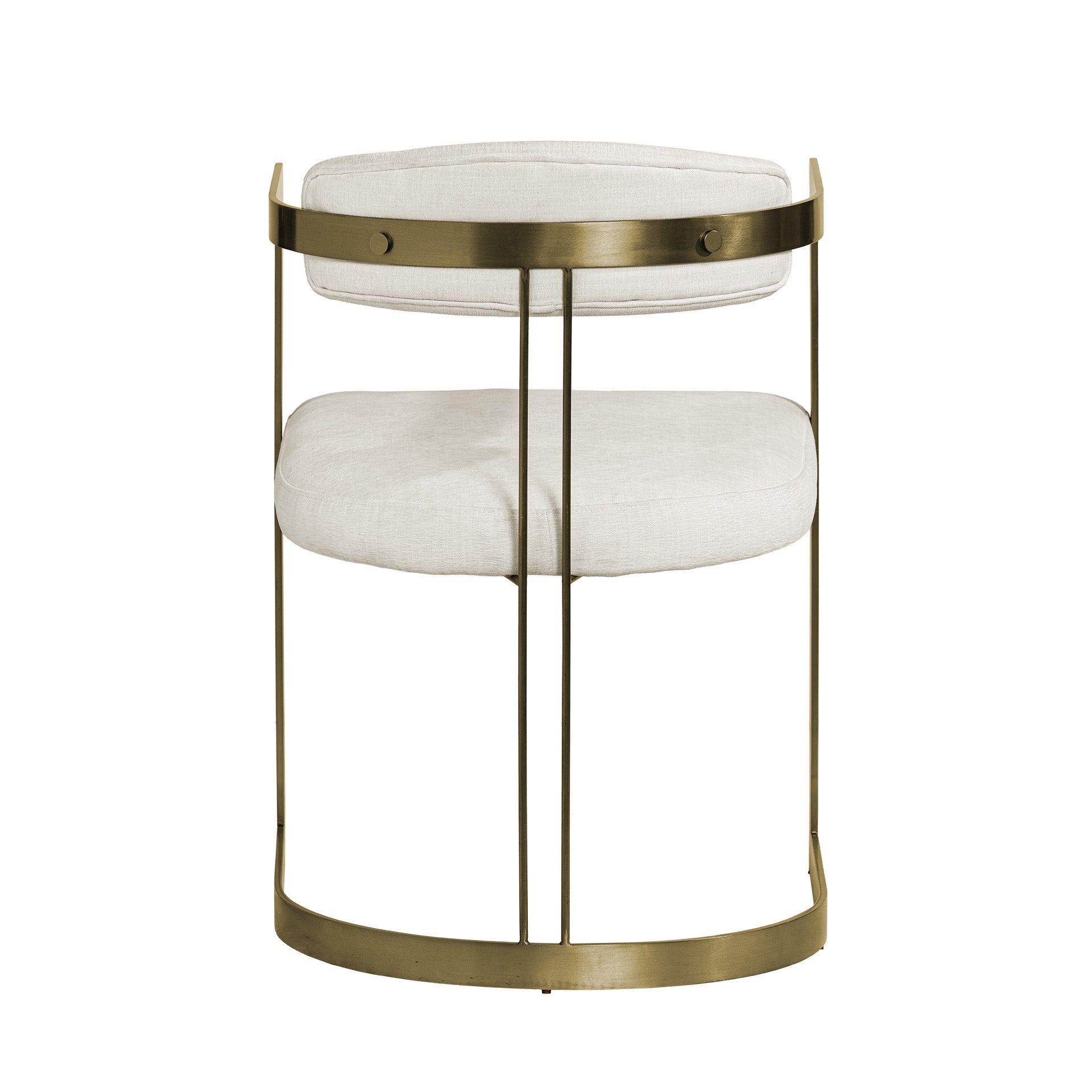 Hollyfield II Cream Fabric Seat W/ Gold Iron Frame Dining Chair - Central Designs