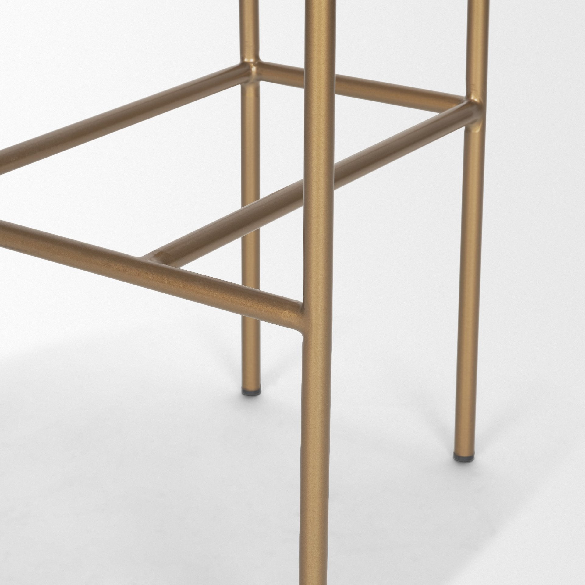 Parker 30" Seat Height Cream Fabric Seat Gold Metal Bar Stool - Central Designs