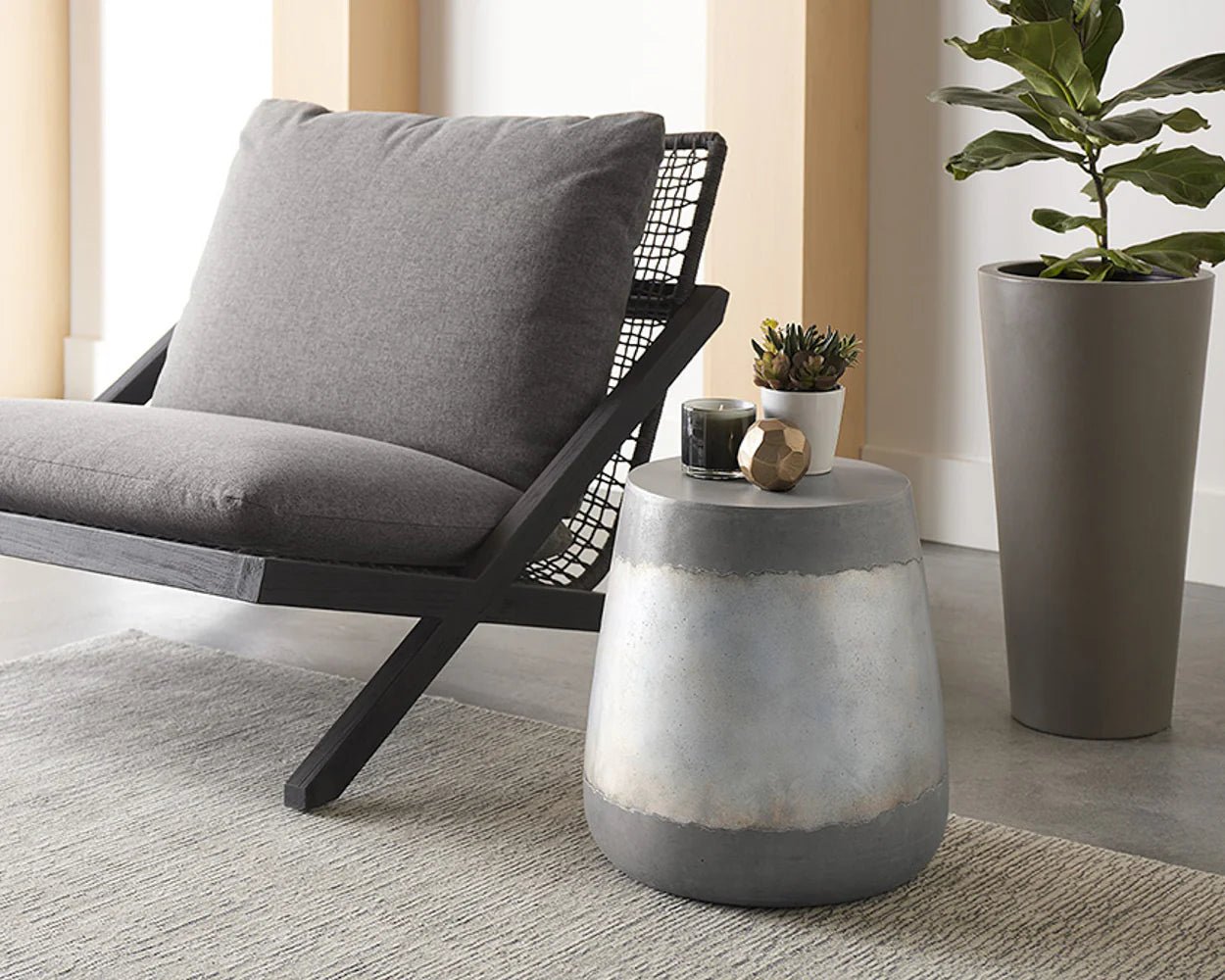 Aries End Table - Silver - Central Designs