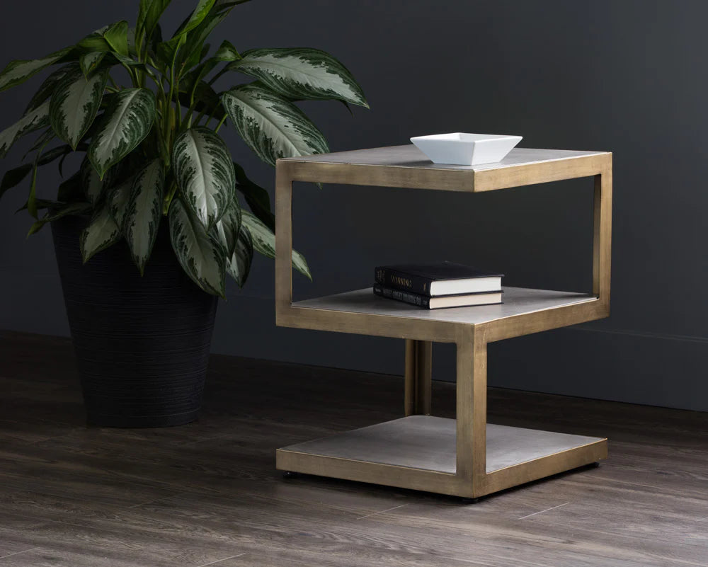 Rubix End Table - Gold