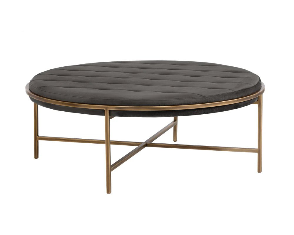Ethel Ottoman - Round - Piccolo Pebble - Central Designs