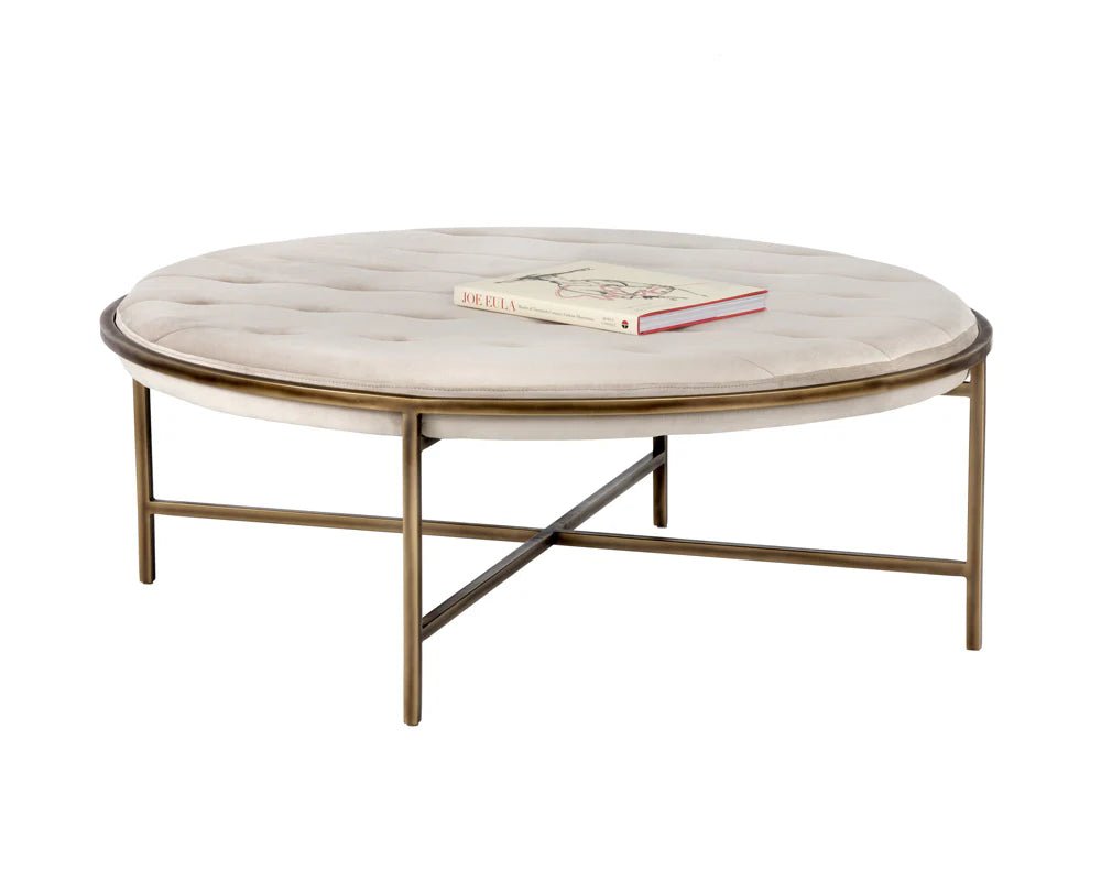 Ethel Ottoman - Round - Piccolo Prosecco - Central Designs