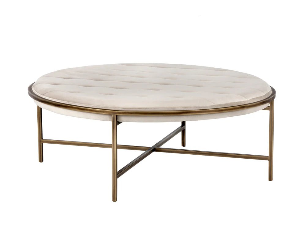 Ethel Ottoman - Round - Piccolo Prosecco - Central Designs