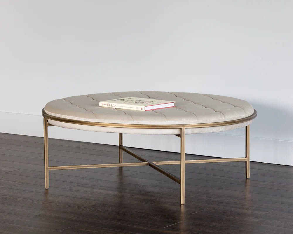 Ethel Ottoman - Round - Piccolo Prosecco - Central Designs
