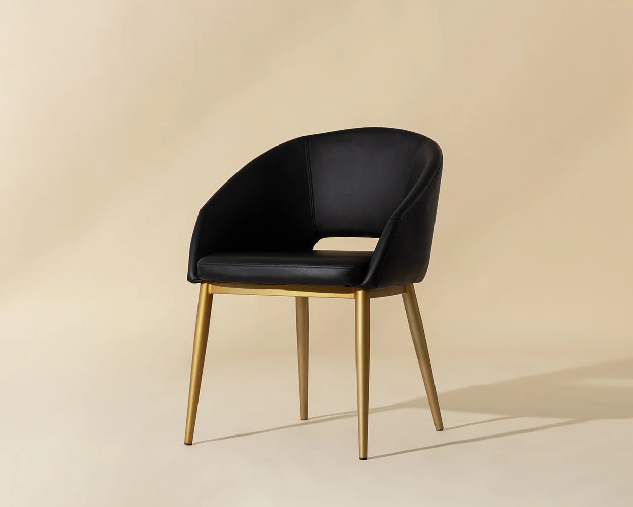 Thatcher Dining Armchair - Champagne Gold - Onyx - Central Designs
