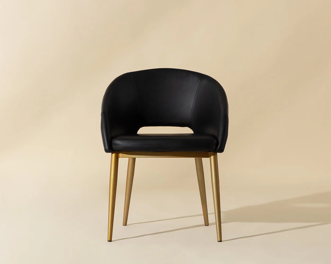 Thatcher Dining Armchair - Champagne Gold - Onyx - Central Designs