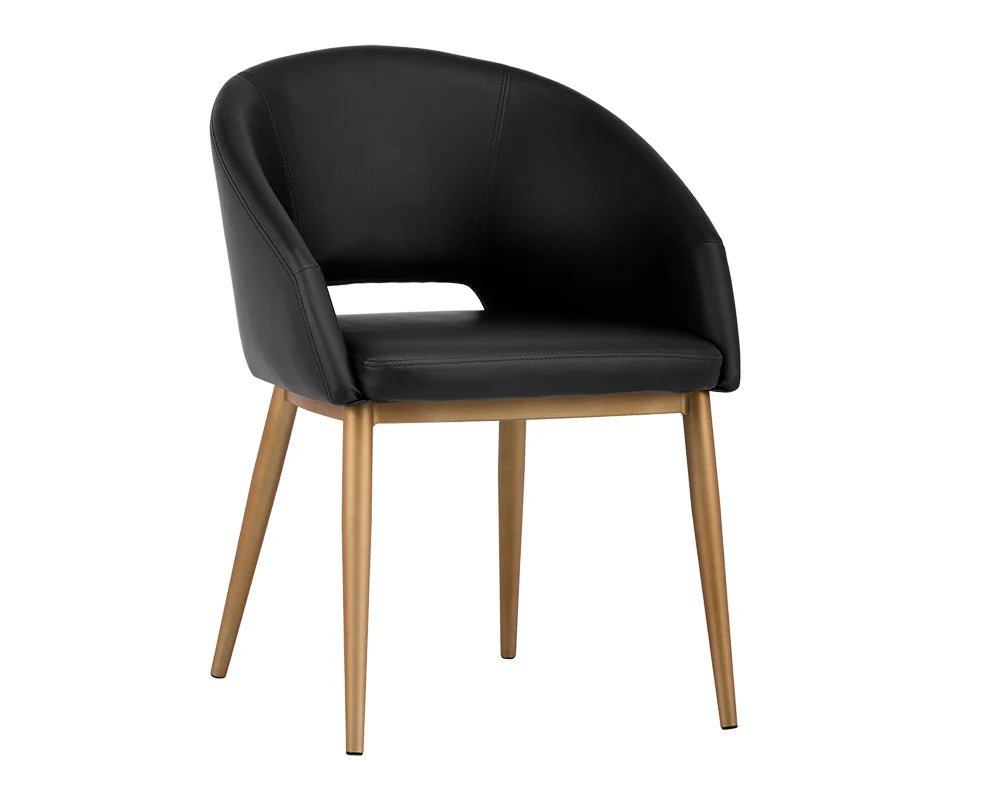 Thatcher Dining Armchair - Champagne Gold - Onyx - Central Designs