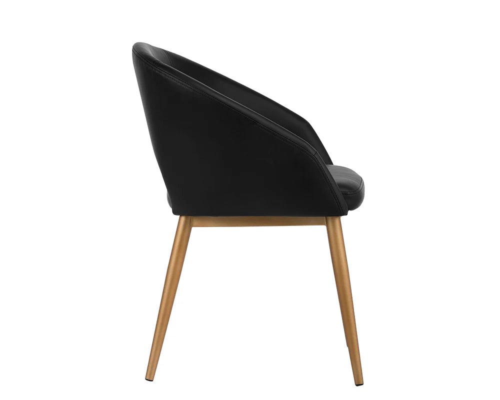 Thatcher Dining Armchair - Champagne Gold - Onyx - Central Designs
