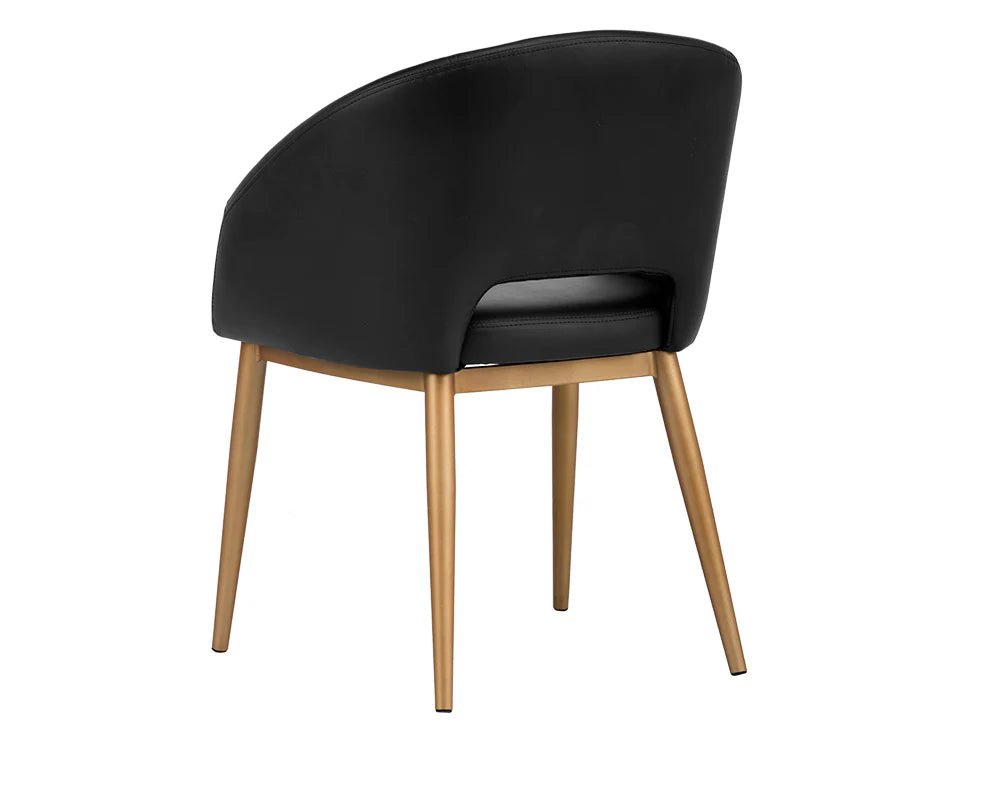 Thatcher Dining Armchair - Champagne Gold - Onyx - Central Designs