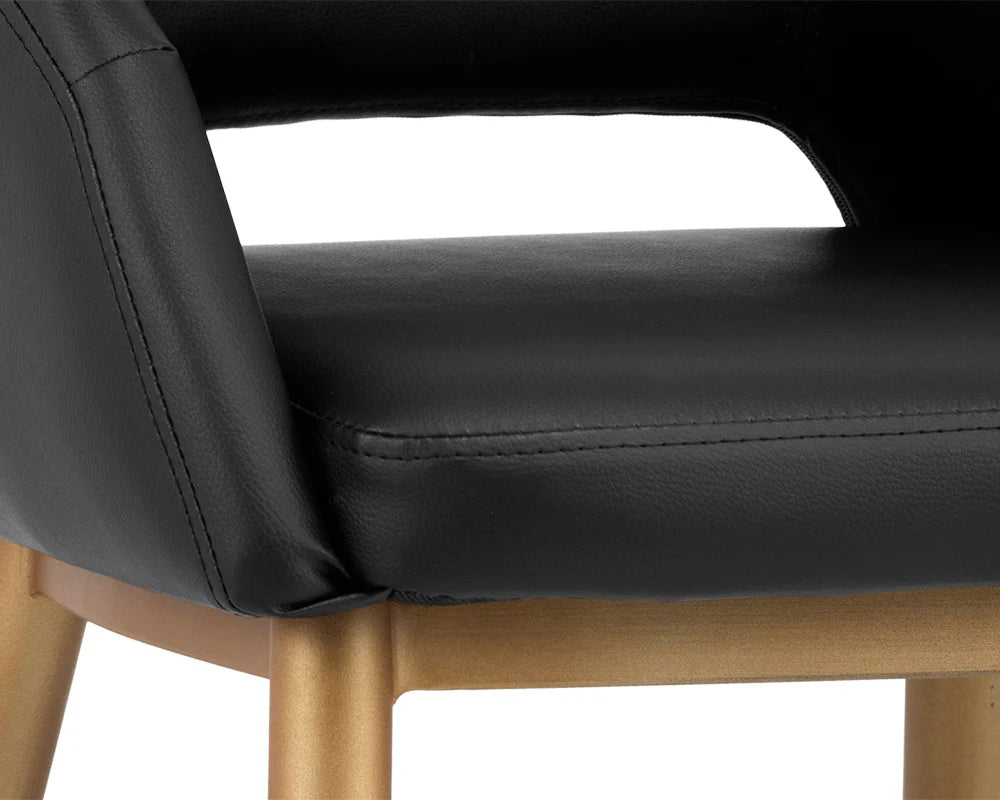 Thatcher Dining Armchair - Champagne Gold - Onyx - Central Designs