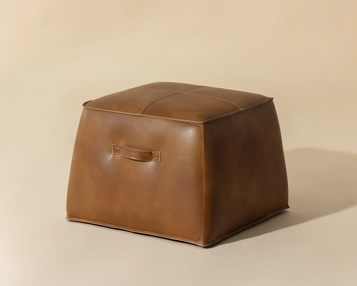Aspen Ottoman - Tobacco Tan