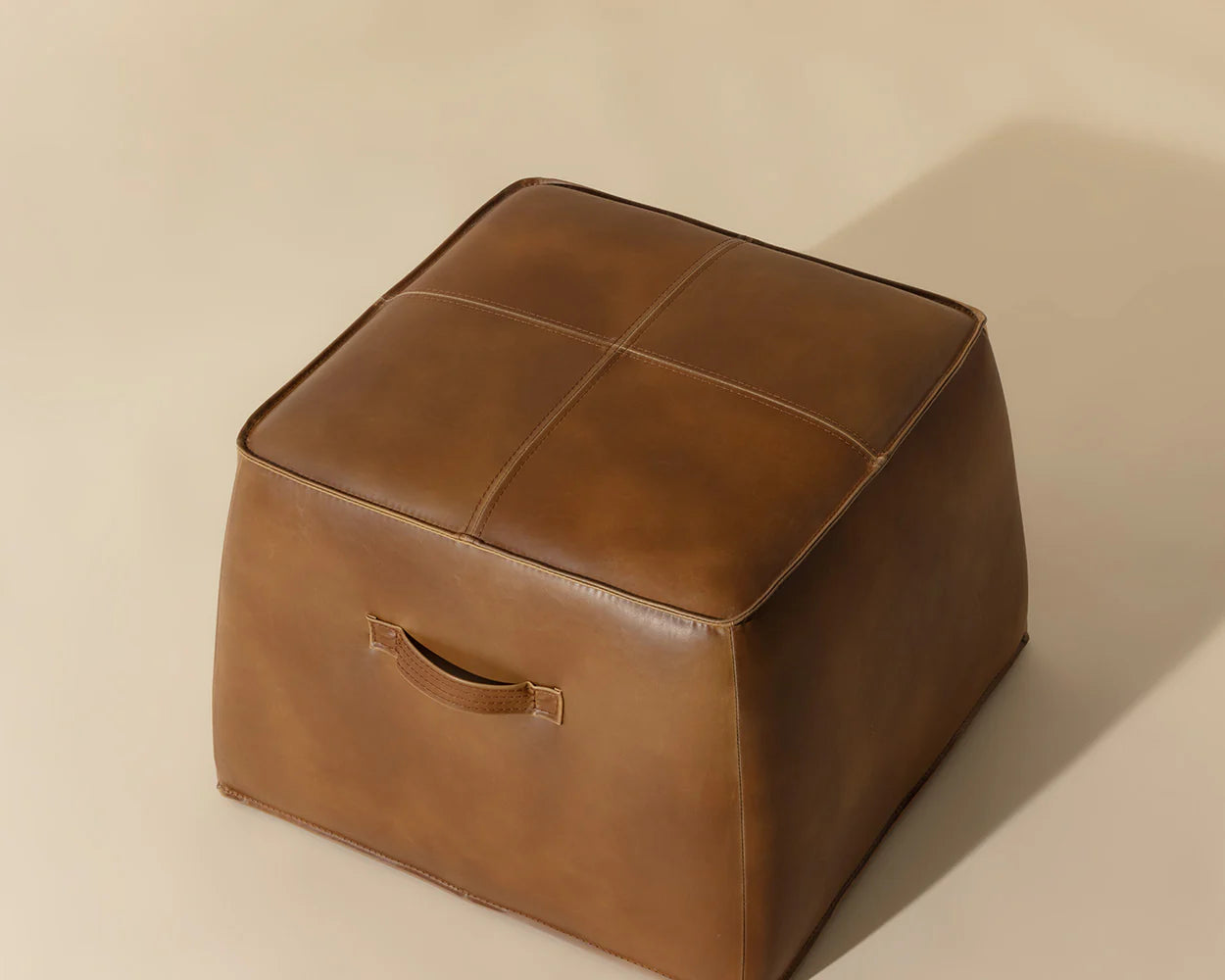 Aspen Ottoman - Tobacco Tan