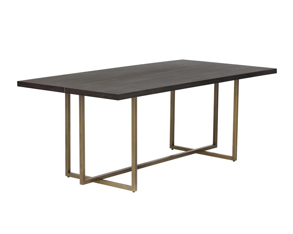 Jade Dining Table - Antique Brass - Dark Mango - 79" - Central Designs