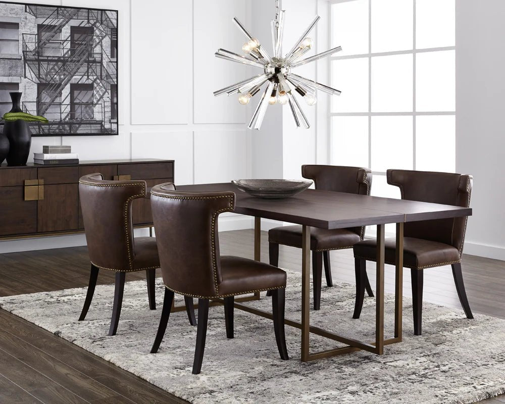 Jade Dining Table - Antique Brass - Dark Mango - 79" - Central Designs