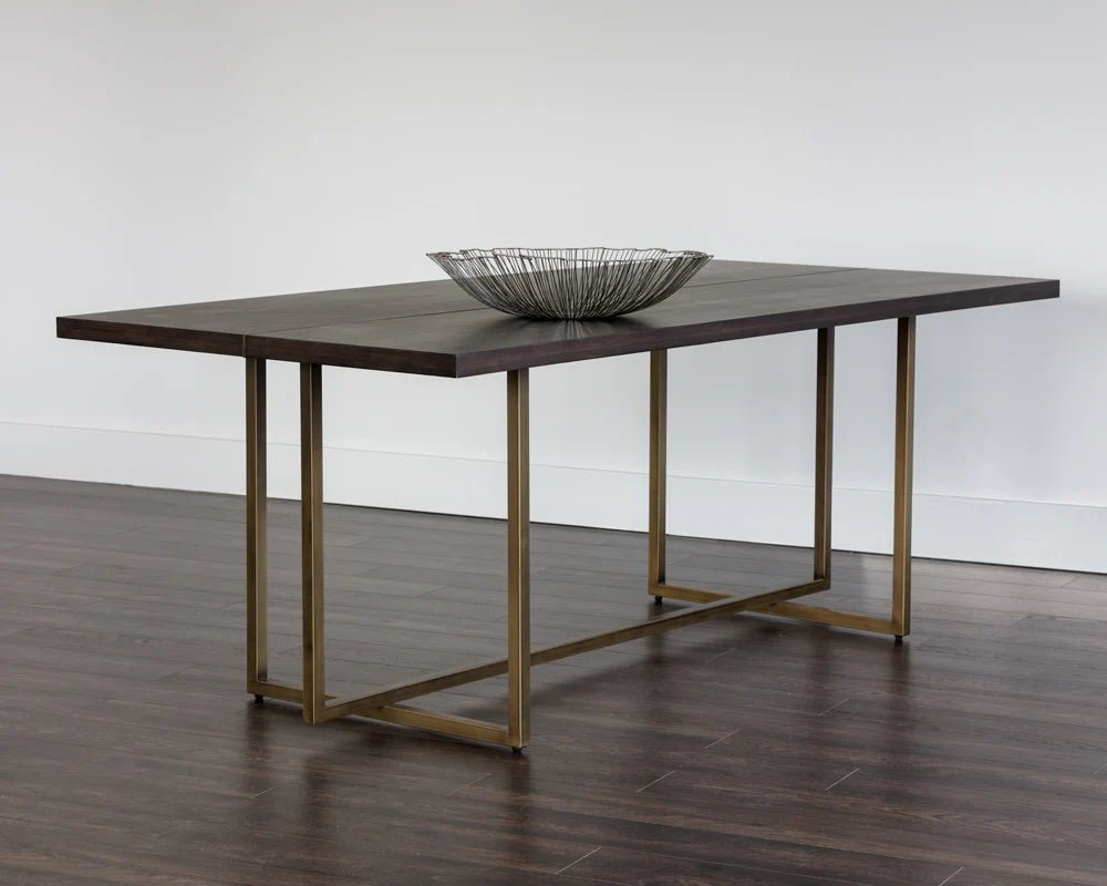 Jade Dining Table - Antique Brass - Dark Mango - 79" - Central Designs